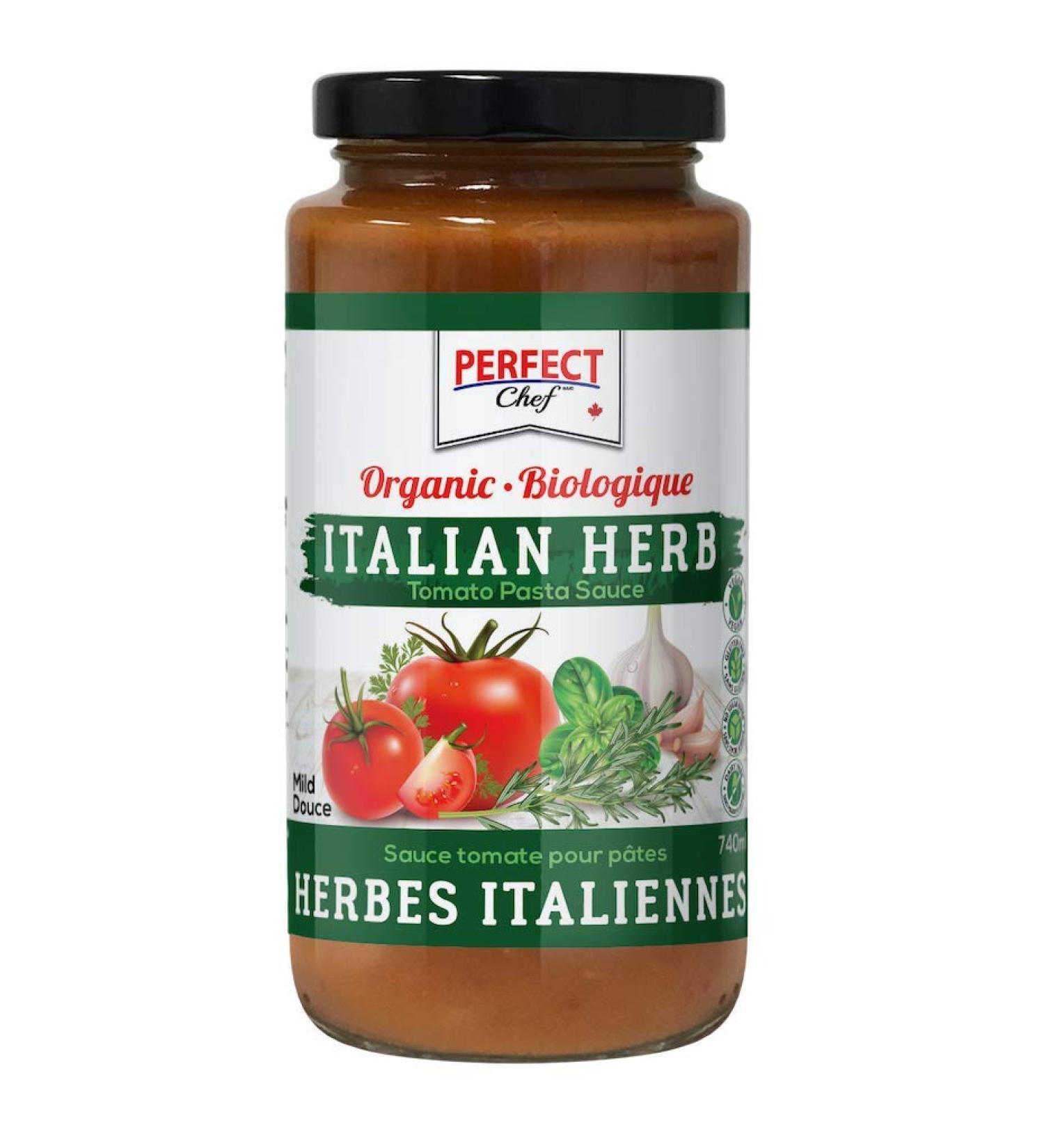Perfect Chef Organic Italian Herb Pasta Sauce (6-Pack) 6 x 740ml - Gluten Free No Sugar Added Vegan Made in Canada. - Buy Online on GoSupps.com
