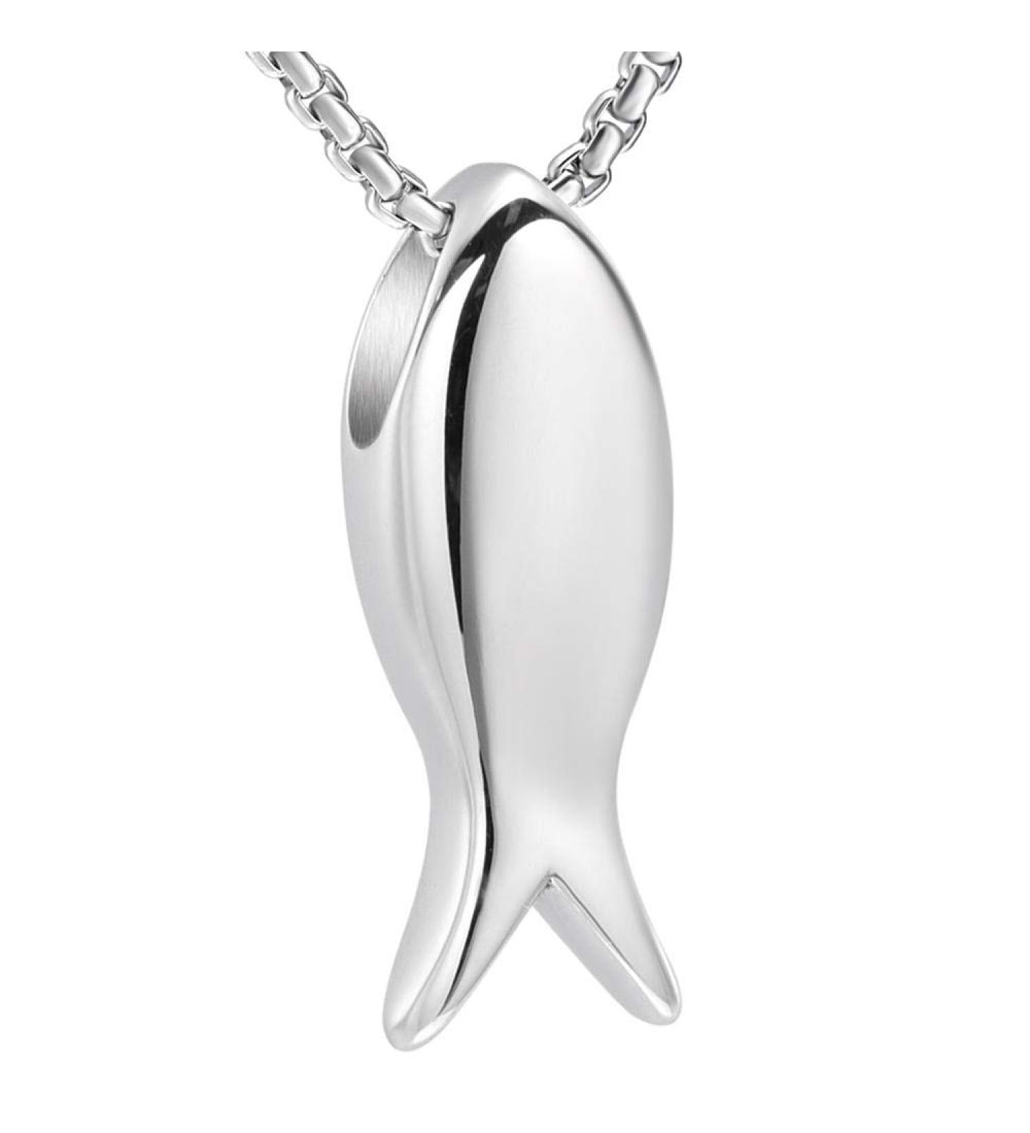 Personalized Oppjb Ash Urn Necklace - Stainless Steel Jesus Fish Memorial Jewelry for Pets & Loved Ones - Buy Online on GoSupps.com