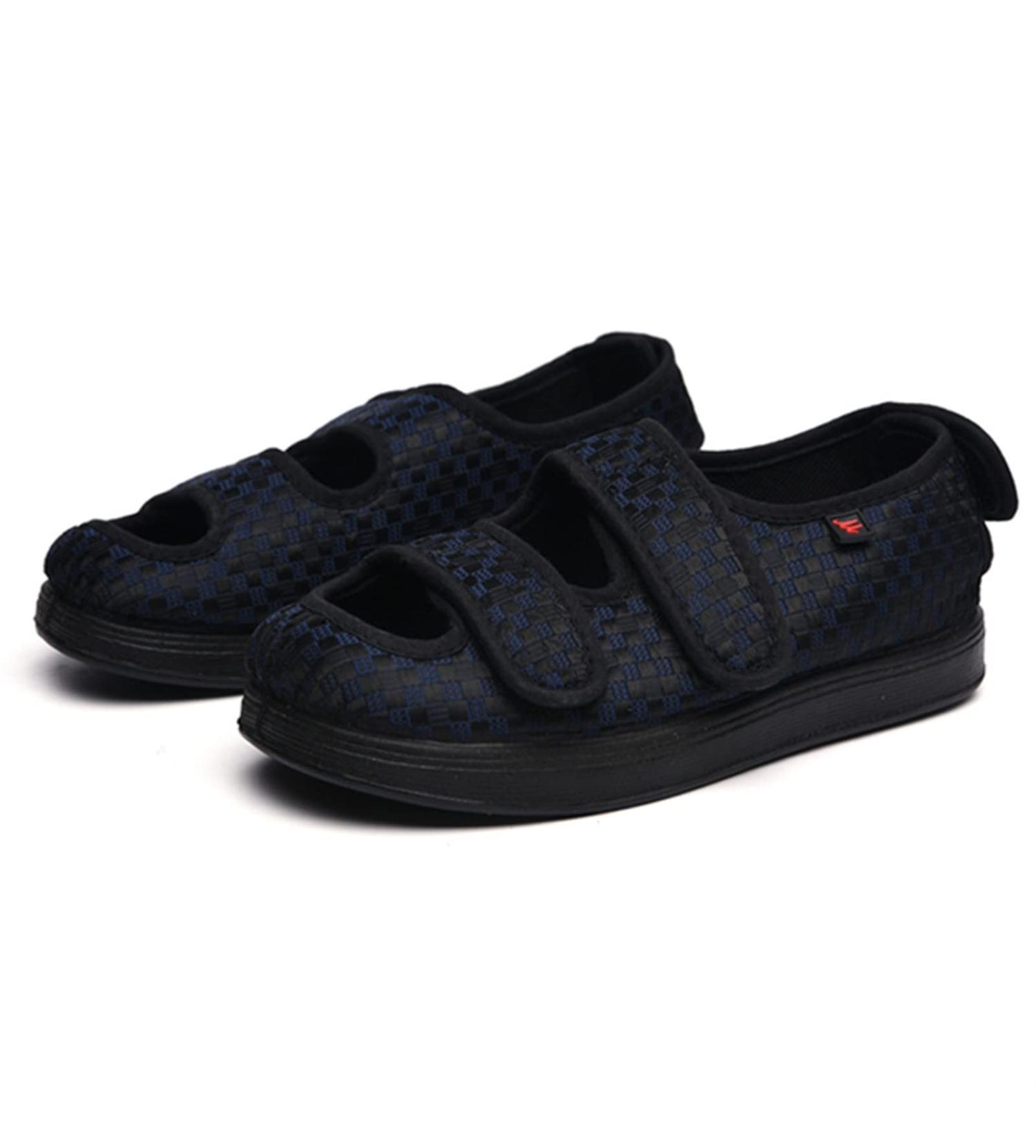 Fohapfam Mens Diabetic Slippers | Extra Wide Swollen Feet Sandals | Adjustable Hallux Valgus Recovery | Arthritis Elderly Indoor/Outdoor - Blue - Buy Online on GoSupps.com