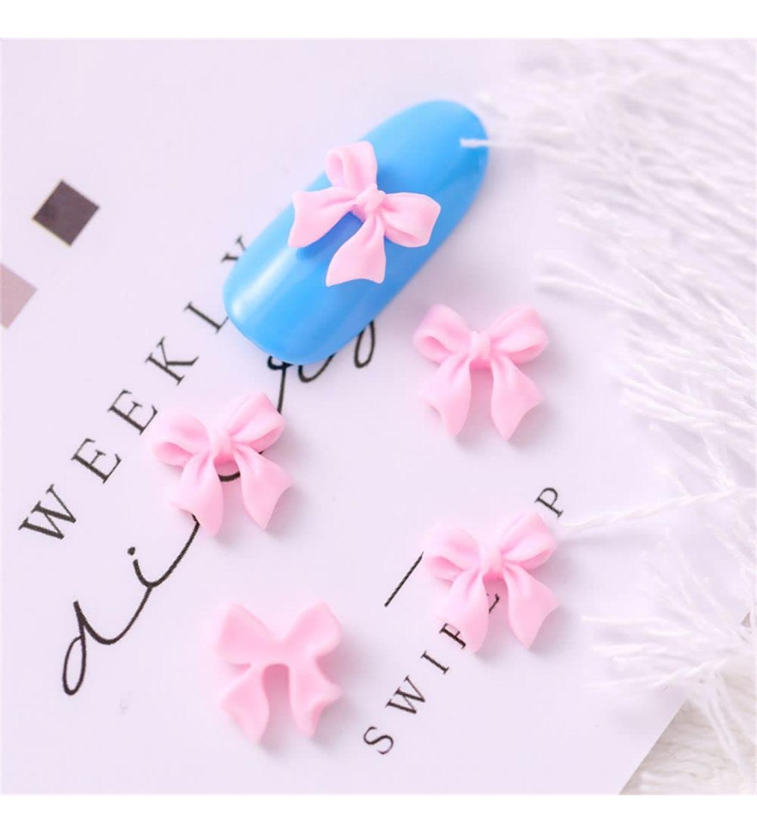 & Health Resin Nail Jewelry Ornaments Rhinestone Nail Art Mini Bow Nail Jewelry Nail Art Decorations Nail Bow Ties Manicure Accessories(pink) - Buy Online on GoSupps.com