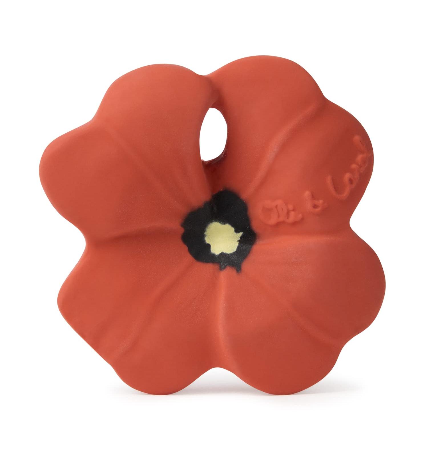 Buy Oli & Carol Mini Teething Ring for Babies - Red Poppies | Safe Eco-Friendly Teether - Buy Online on GoSupps.com