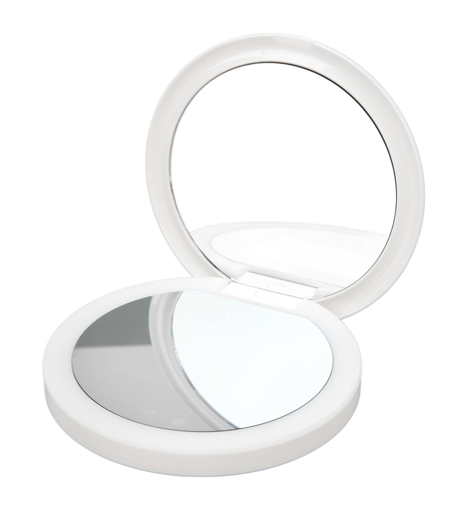 Travel Compact Mirror with UV Camera Rechargeable Vanity Mirror Handheld Double Sided Pocket Mirror for Skin Protection Portable Folding Lighted Mirror for Sunscreen Test - Buy Online on GoSupps.com