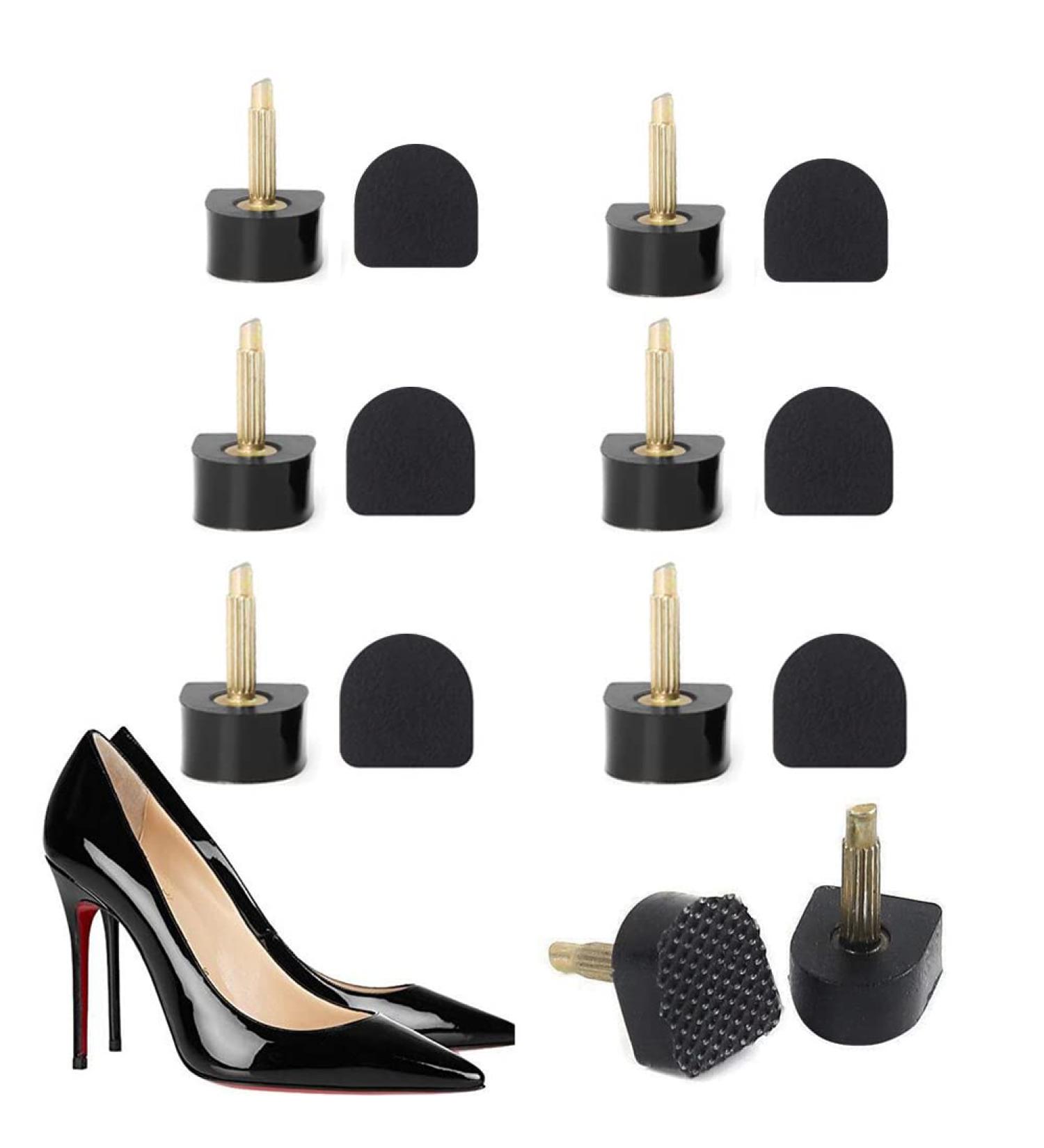 6 Pairs Non-Slip Black High Heel Replacement Tips for Women - Size 11-13 mm - Buy Online on GoSupps.com