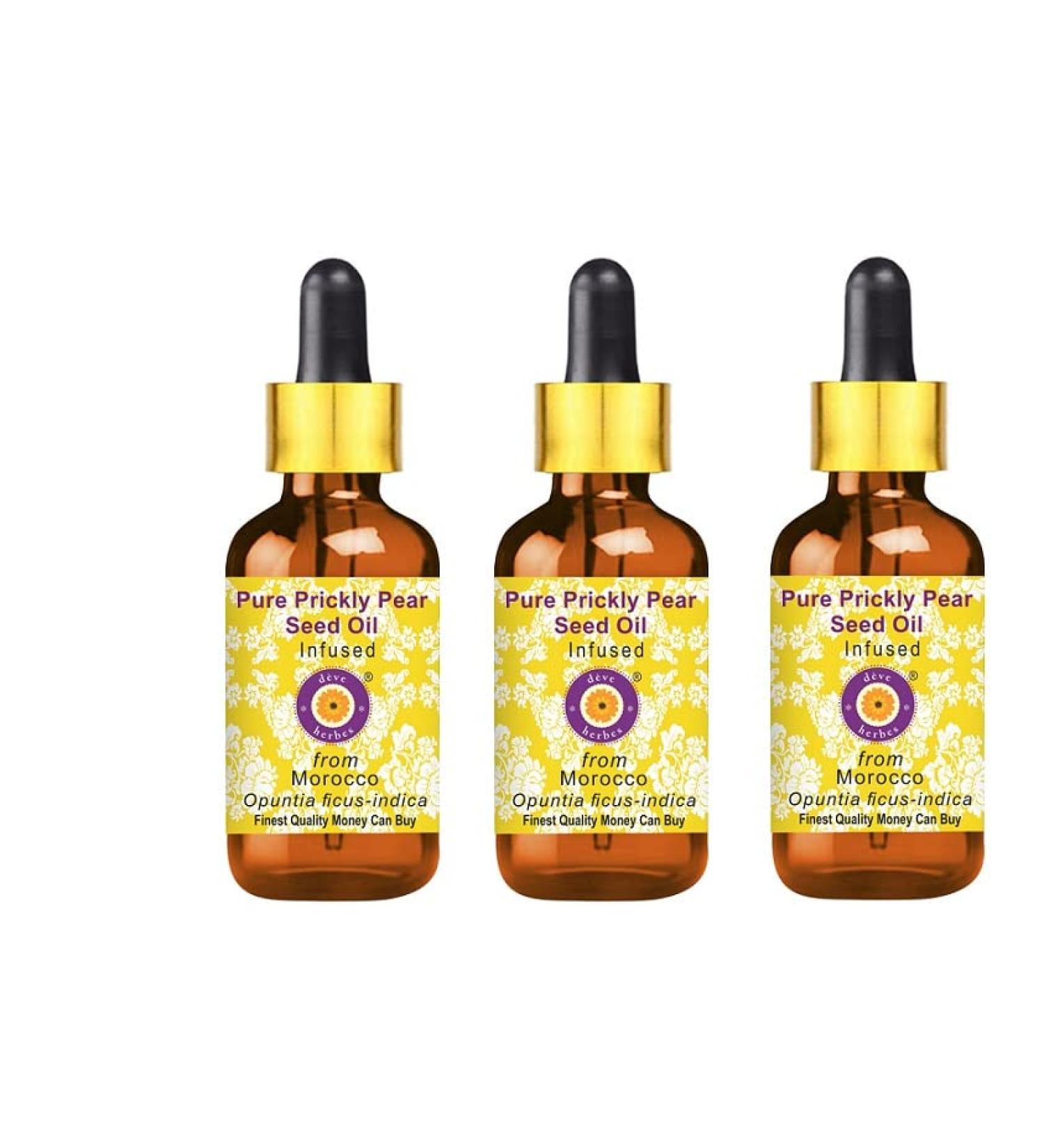  Deve Herbes Deve Herbs Pack of 3 Prickly Pear Seed Oils (Opuntia ficus-Indica) with Glass Dropper 100% Natural Therapeutic Grade Infused (Pack of 3) 100 ml - Buy Online on GoSupps.com