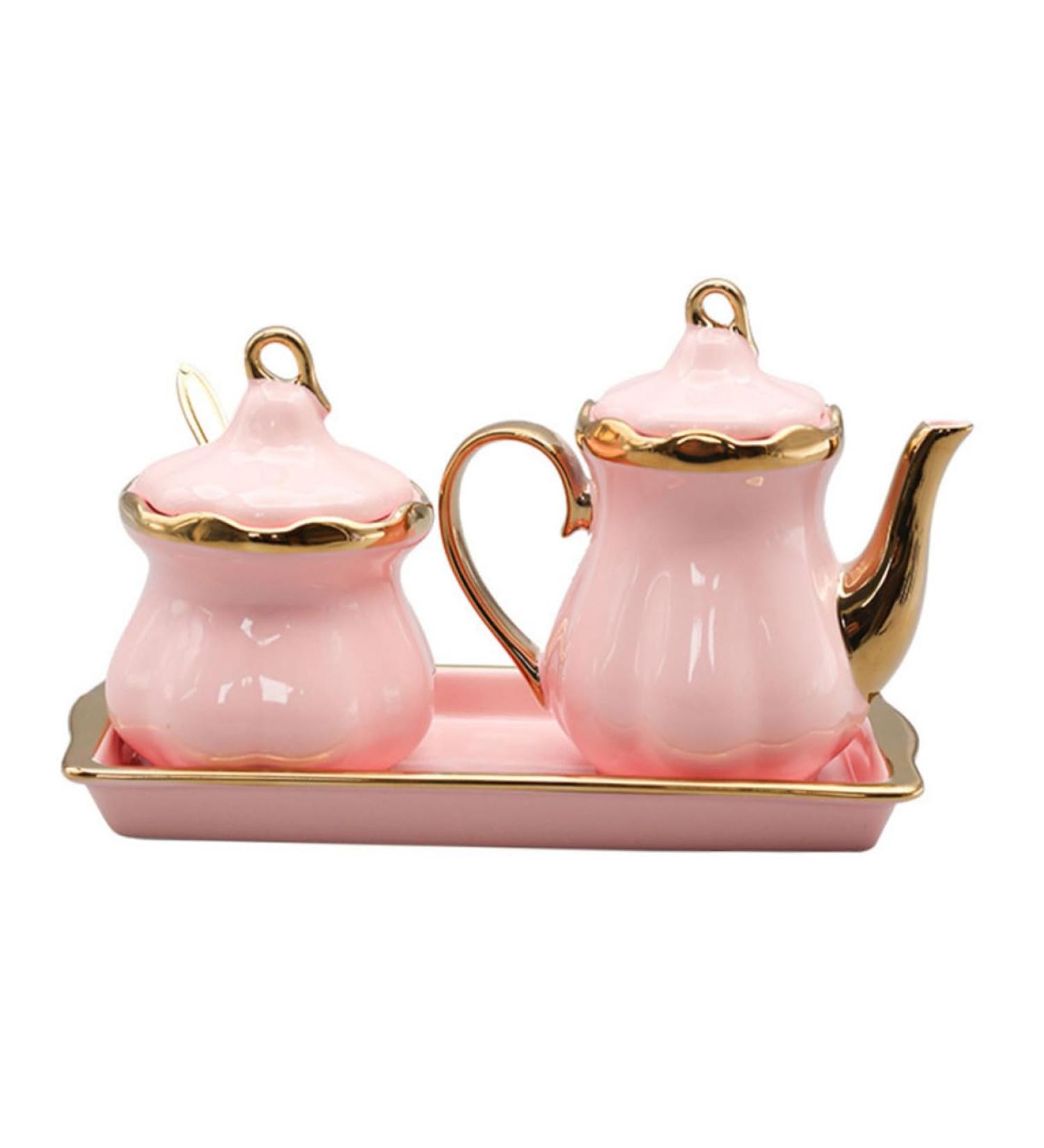 Zerodeko 1 Set Seasoning Jar Set Terrarium Fogger Seasoning Storage Jar Ceramic Seasoning Dish Holder Condiment Jars Salt Shaker Sugar Condiment Jar Stainless Steel Condiment Bottle Nordic 22.5X14CM Pink - Buy Online on GoSupps.com