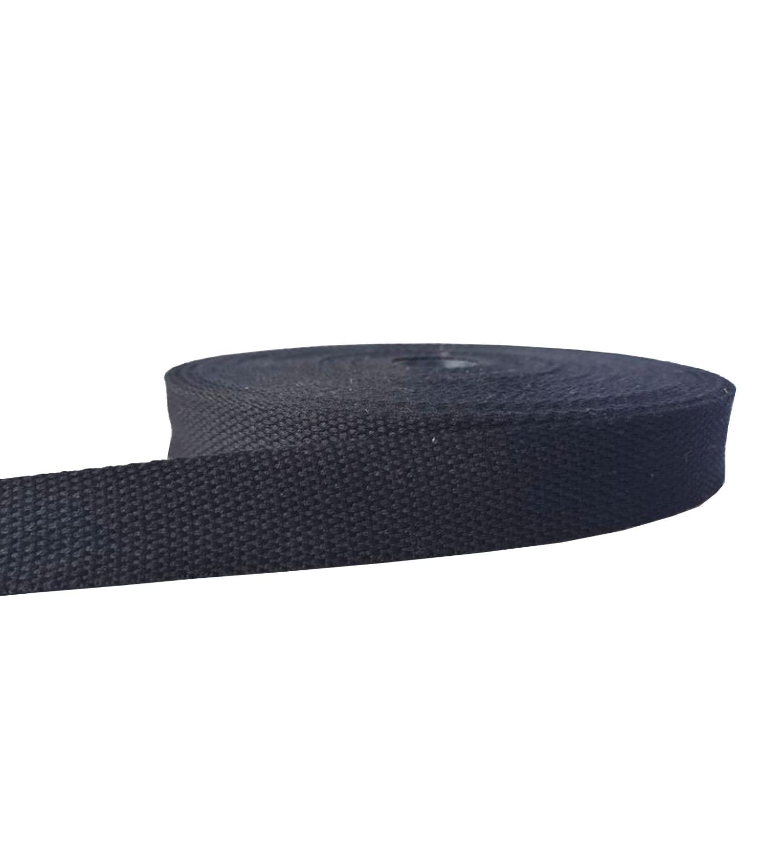 Cotton Webbing 3/4 Inch 15 Yards Mediumweight Polyester Cotton Strap for Tote Bags Crafts - Black - Buy Online on GoSupps.com