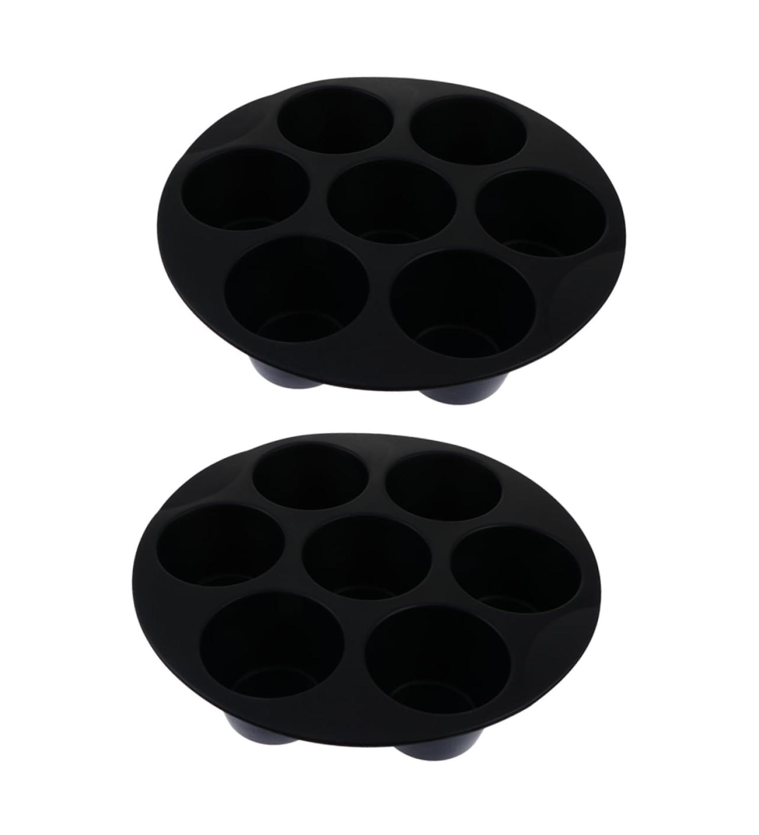 OUNONA 6 Pcs Silicone Cake Cup Silicone Cupcake Pan Air Fryer Cupcake Mold Popsicle Mould Nonstick Cupcake Pan Cakes Silicone Mold Silicone Cupcake Mold Dessert Cups Muffin Electric Fryer 21X21X4.5CMx3pcs Blackx3pcs - Buy Online on GoSupps.com