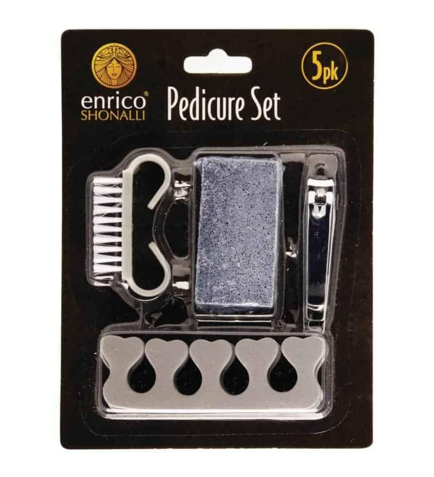 5 Piece Manicure Pedicure Set Nail Clippers Sanding Stone Brush Toe Separators 5 Item Set Perfect Present Gift or Stocking Filler