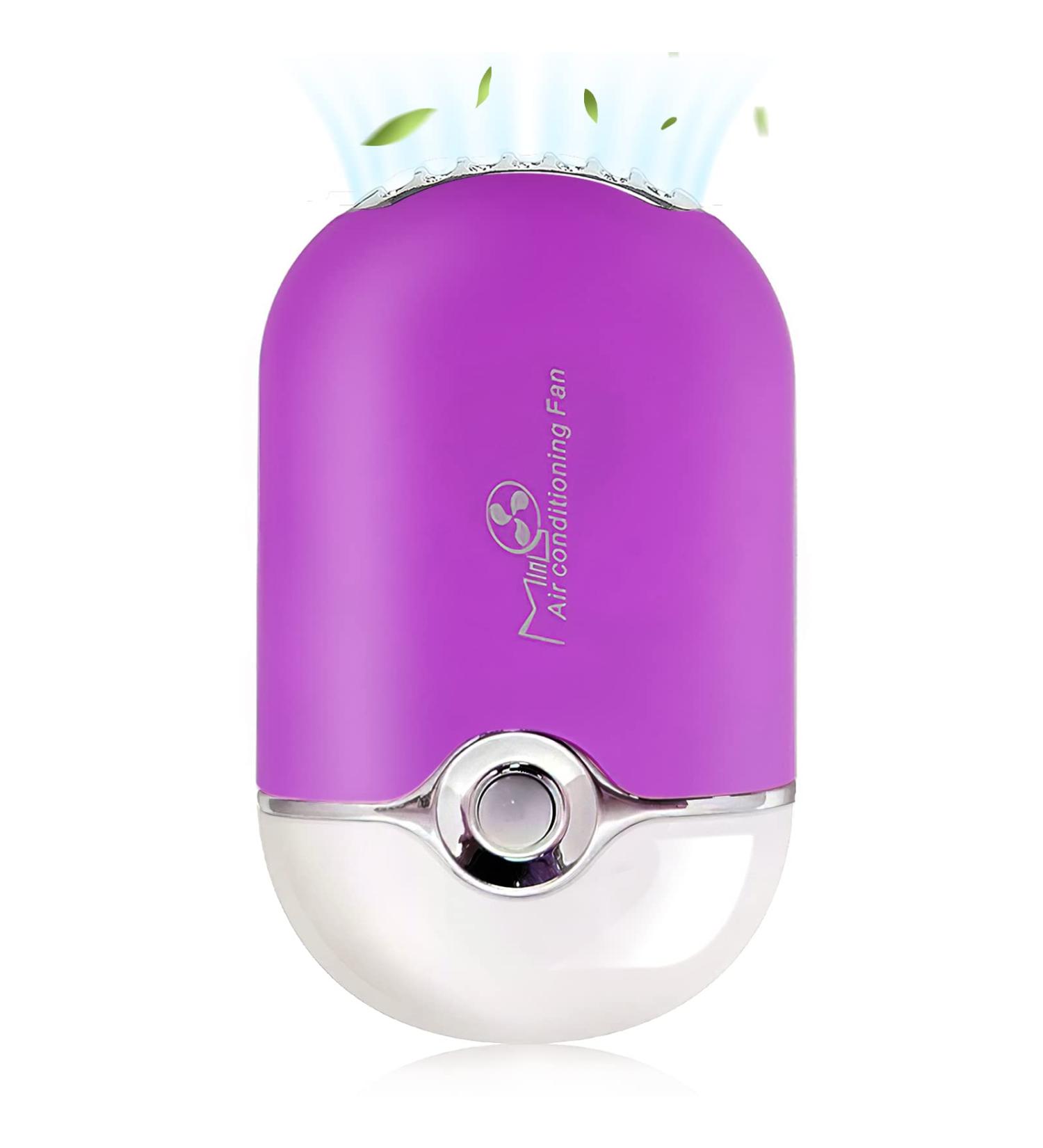 GreenLife USB Rechargeable Portable Mini Fan - Bladeless Handheld Eyelash Dryer & Air Conditioning Blower (Purple) - Perfect for Eyelash Extensions - International Shipping Available - Buy Online on GoSupps.com