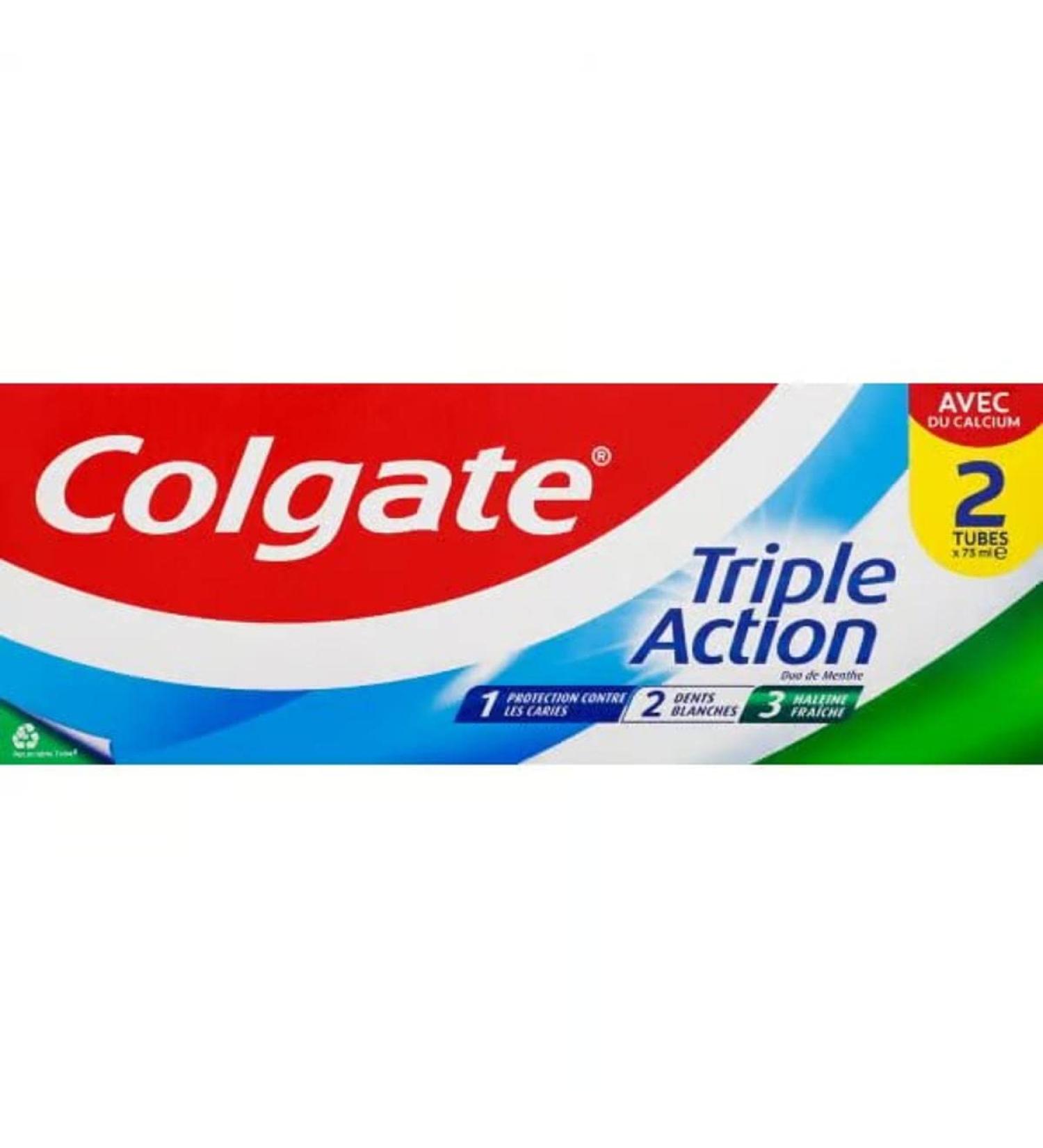 Colgate Triple Action Toothpaste - 2 tubes of 75ml