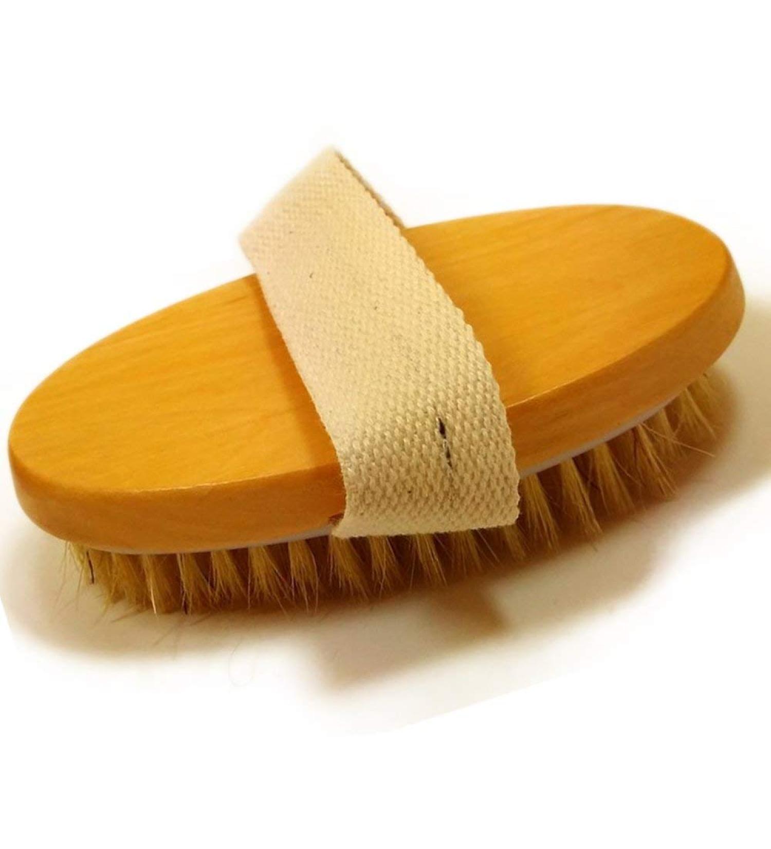 Glamza Mini Dry Skin Body Brush with Palm Strap - Exfoliate & Revitalize Your Skin | 1 Piece | International Shipping Available - Buy Online on GoSupps.com