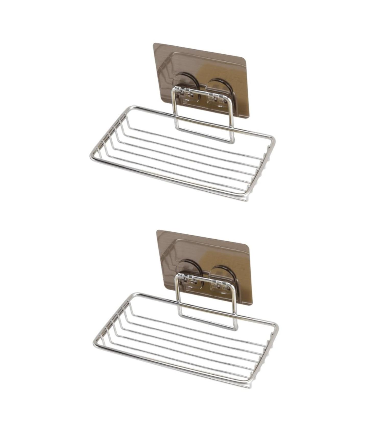 Ciieeo 2pcs Stainless Steel Soap Holder Bathroom Soap Dish Holder Suction Cup Soap Dish Shower Sponge Holder Soap Basket Shower Soap Rack Bath Soap Holder No Trace -mounted - Buy Online on GoSupps.com