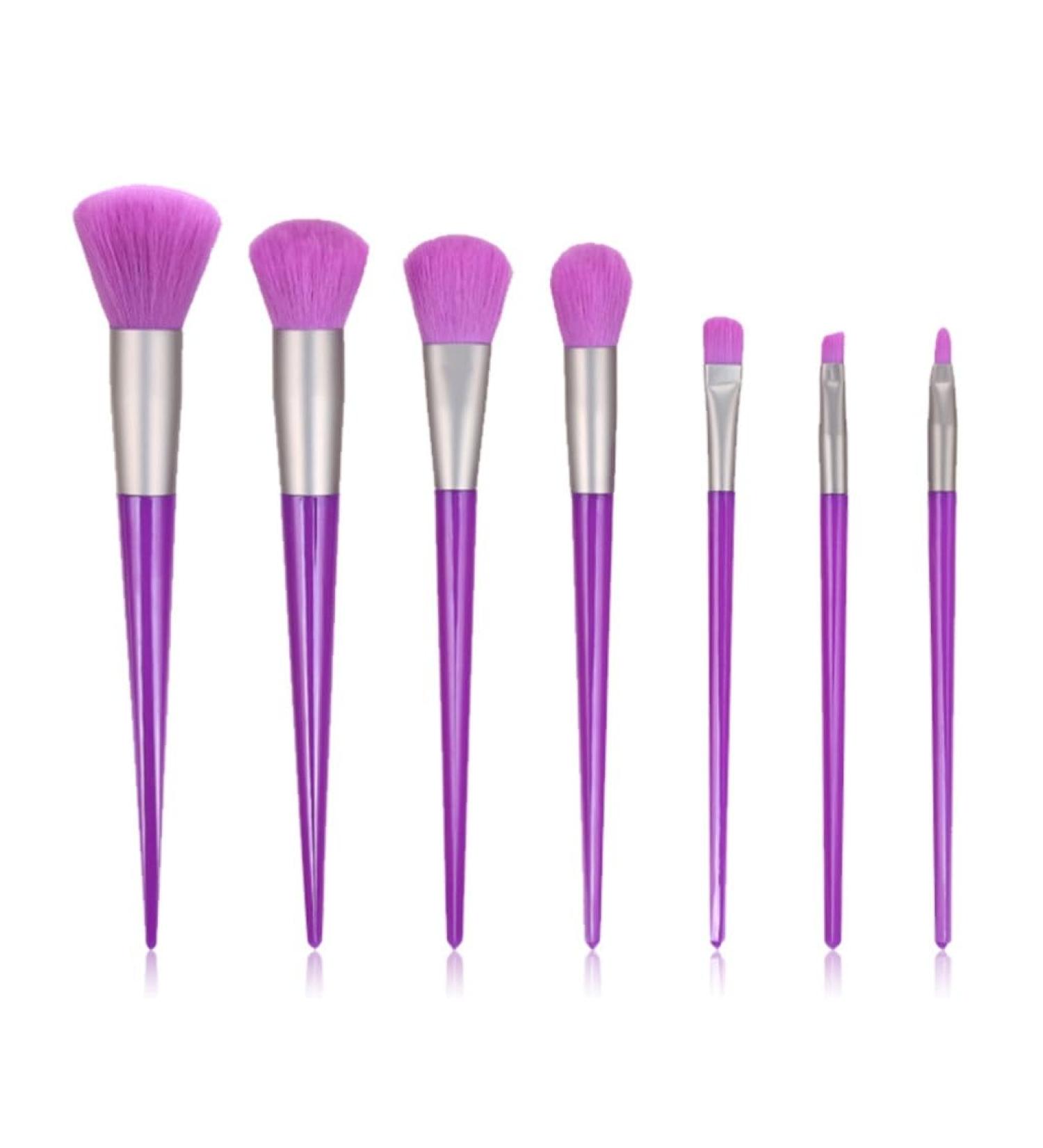 7 Fluorescent Makeup Brushes Set - Diamond Powder Eye Shadow Tools | Unique Dinosaur Doodle Design - International Shipping Available - Buy Online on GoSupps.com