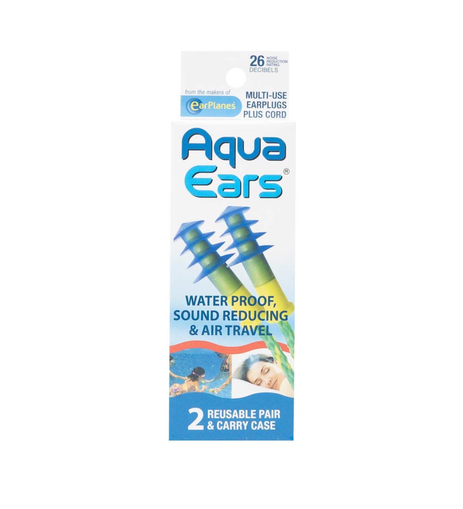 AquaEars Waterproof Swimming Earplugs - Sound Reducing (4 Pair) - Buy Online on GoSupps.com