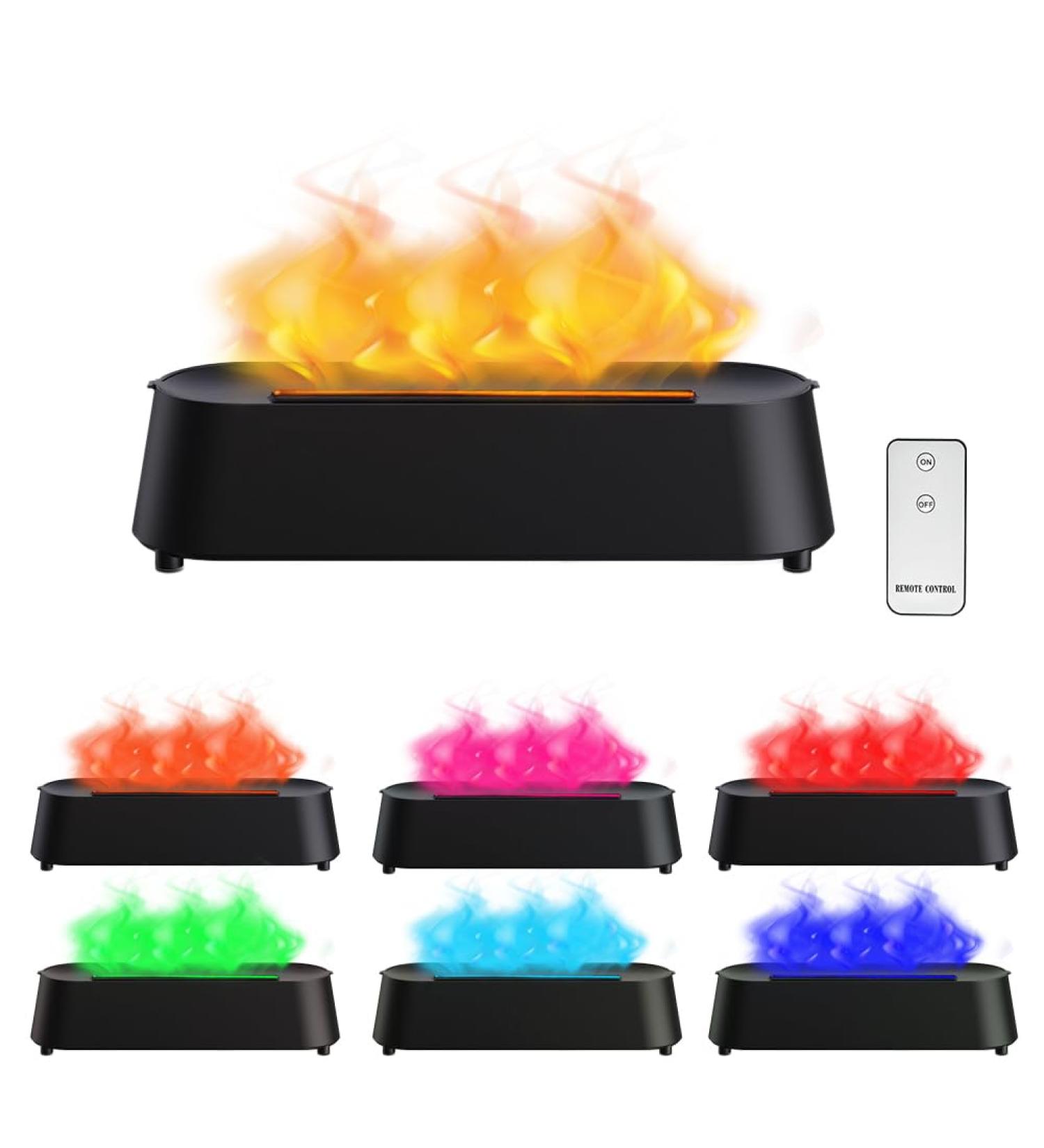 Dasiautoem Flames Aroma Diffuser | 7 Colors LED Essential Oil Humidifier for Kids Yoga & Office - Aromatherapy with Flame Effect - Buy Online on GoSupps.com