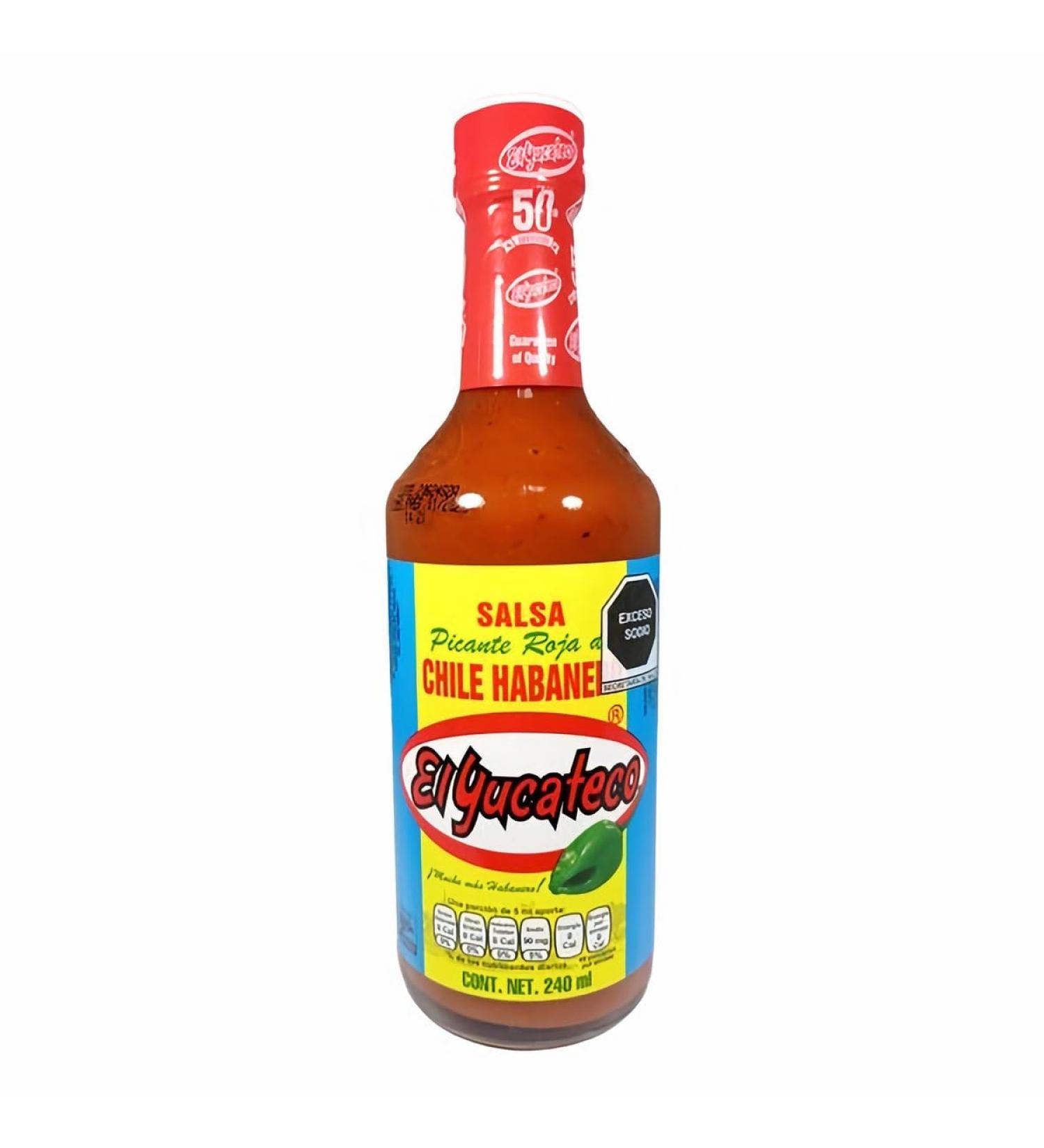 El Yucateco Red Habanero Hot Sauce Spicy Habanero Chile Sauce 240 ml