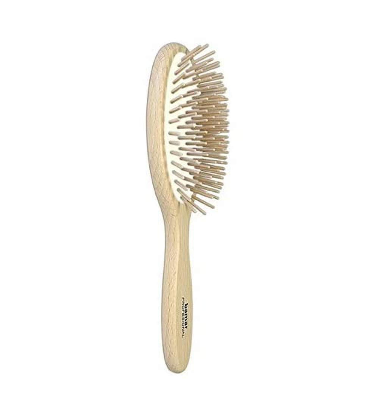 Bamar - Oval wooden pneumatic brush has a coarse resin coating