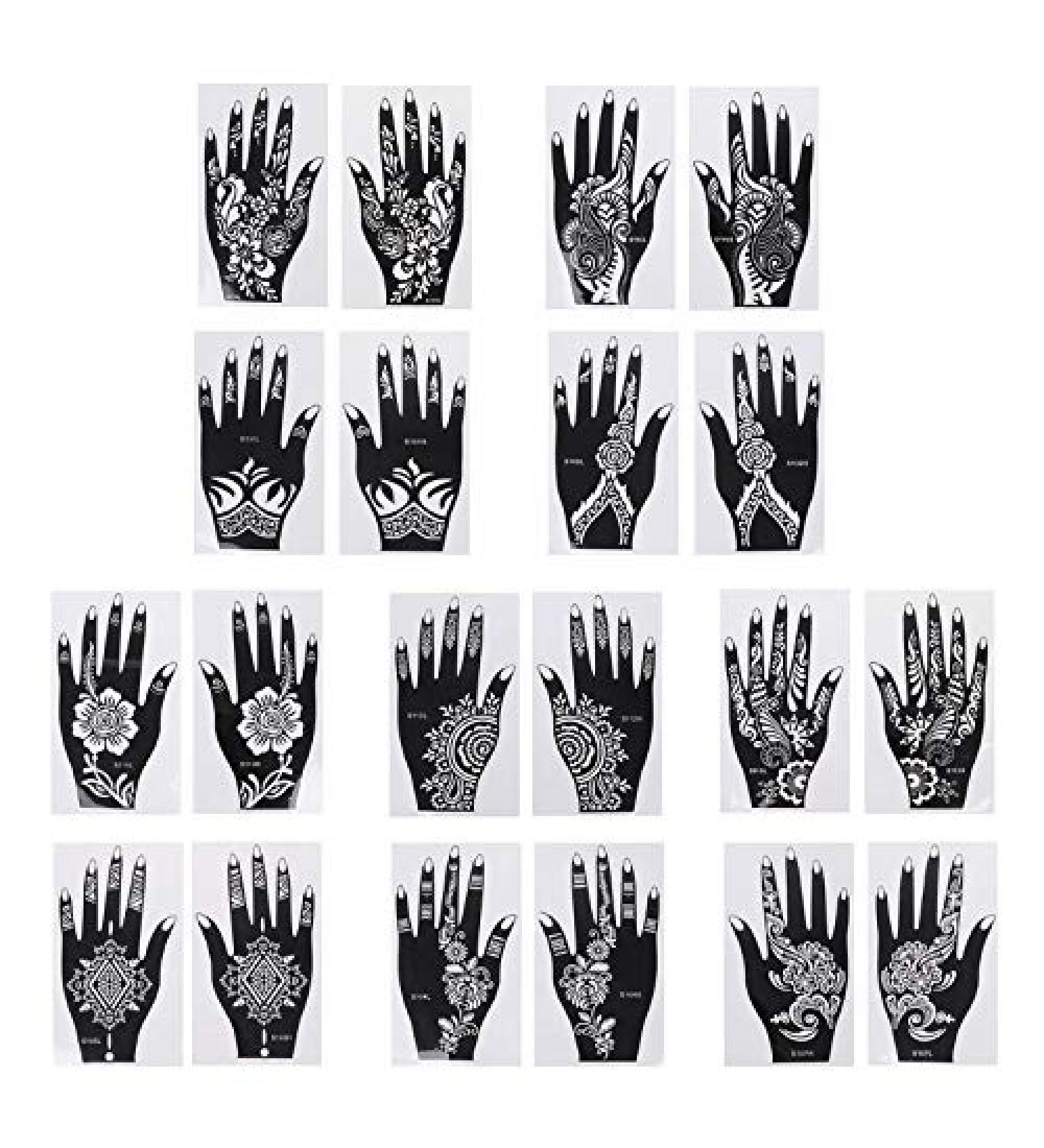 Henna Stencil 1PC - Temporary Hand Tattoo Body Art Sticker for Wedding - Body Art Template Tool - Buy Online on GoSupps.com