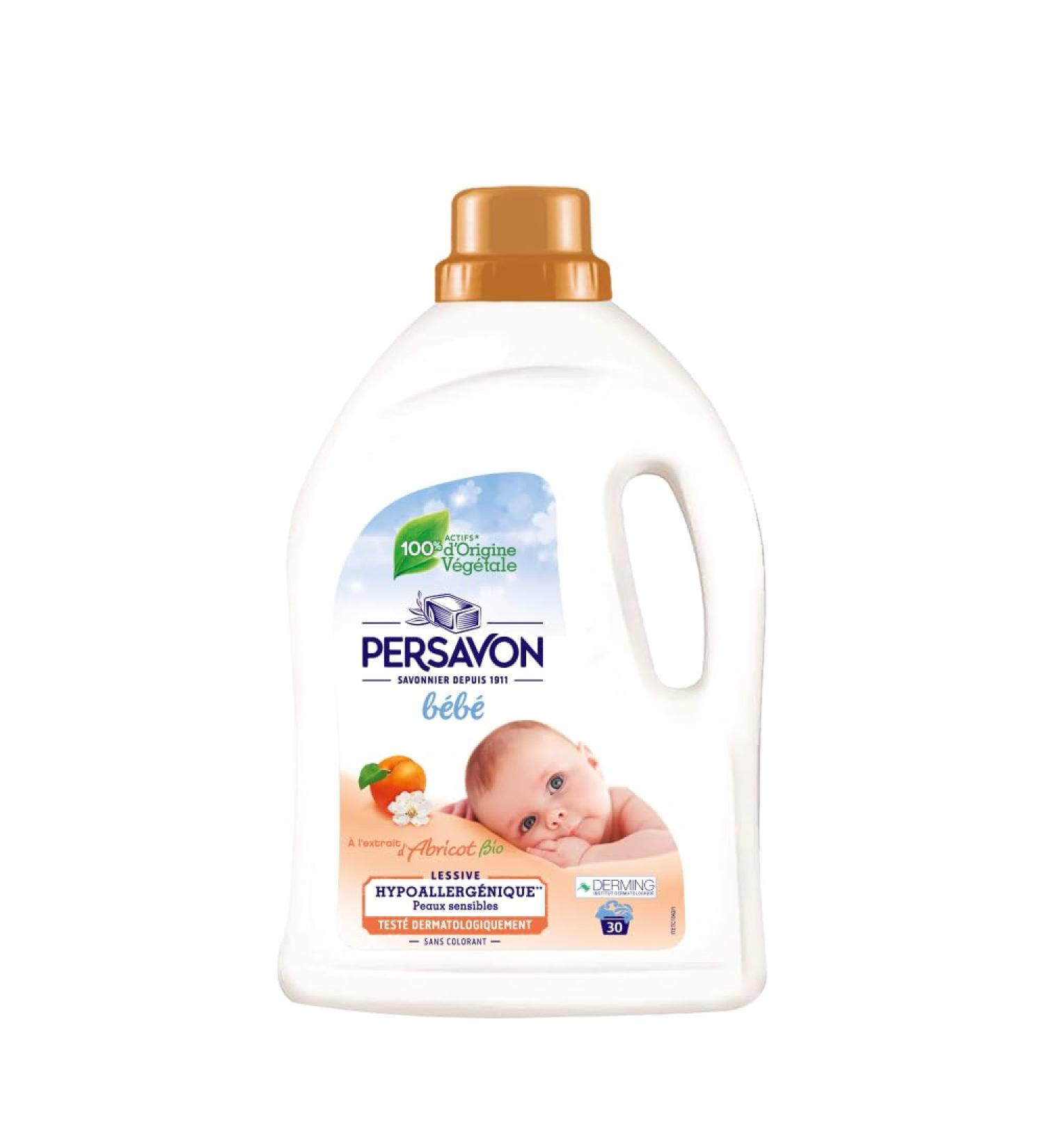 Persavon - Baby Detergent with Organic Apricot Extract Hypoallergenic Sensitive Skin No Dye 33 Washes - 1500 ml - Buy Online on GoSupps.com