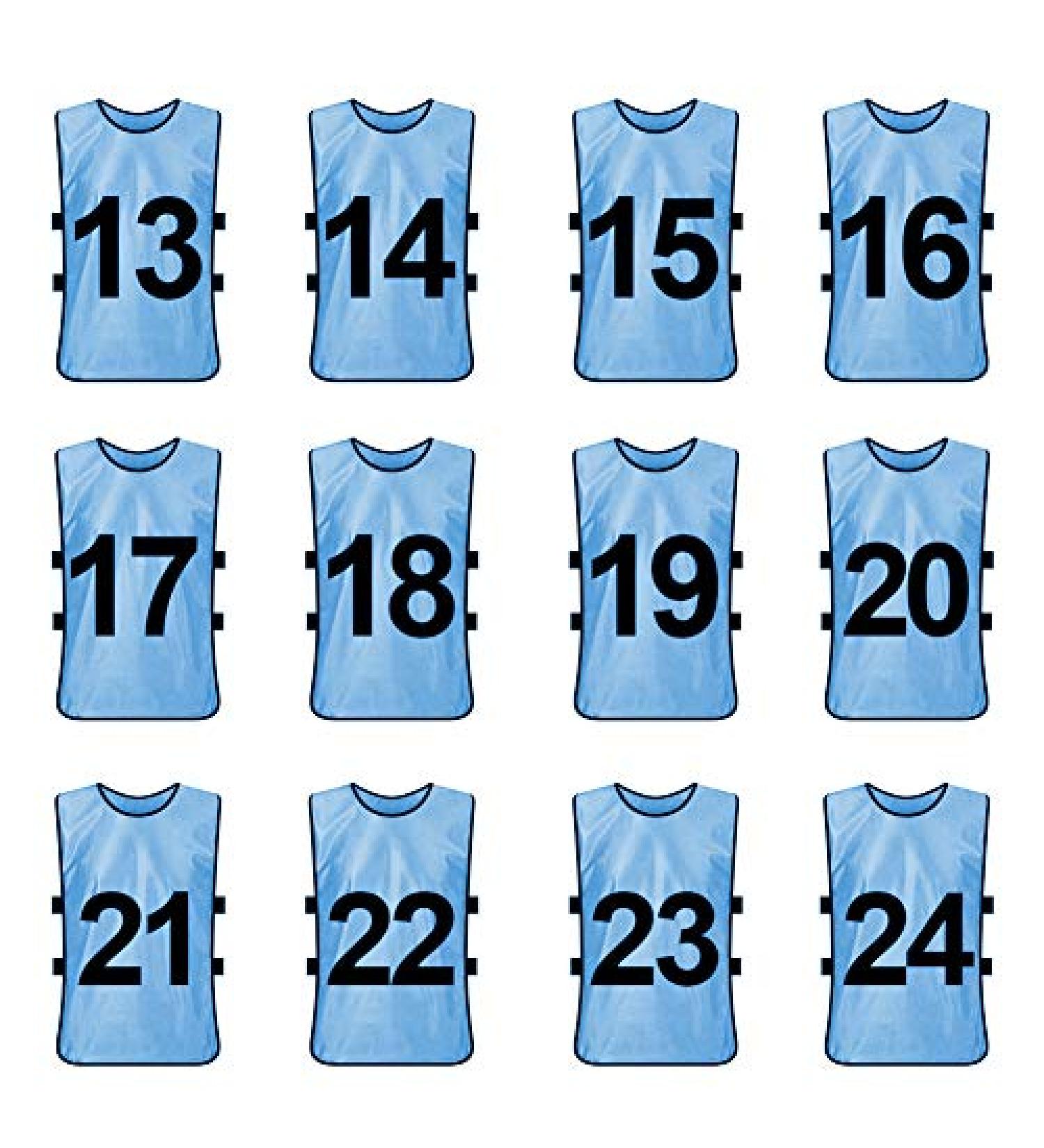 TOPTIE 12 Numbered Training Vest Set #13-24 | Soccer Pinnies Kit - Buy Online on GoSupps.com