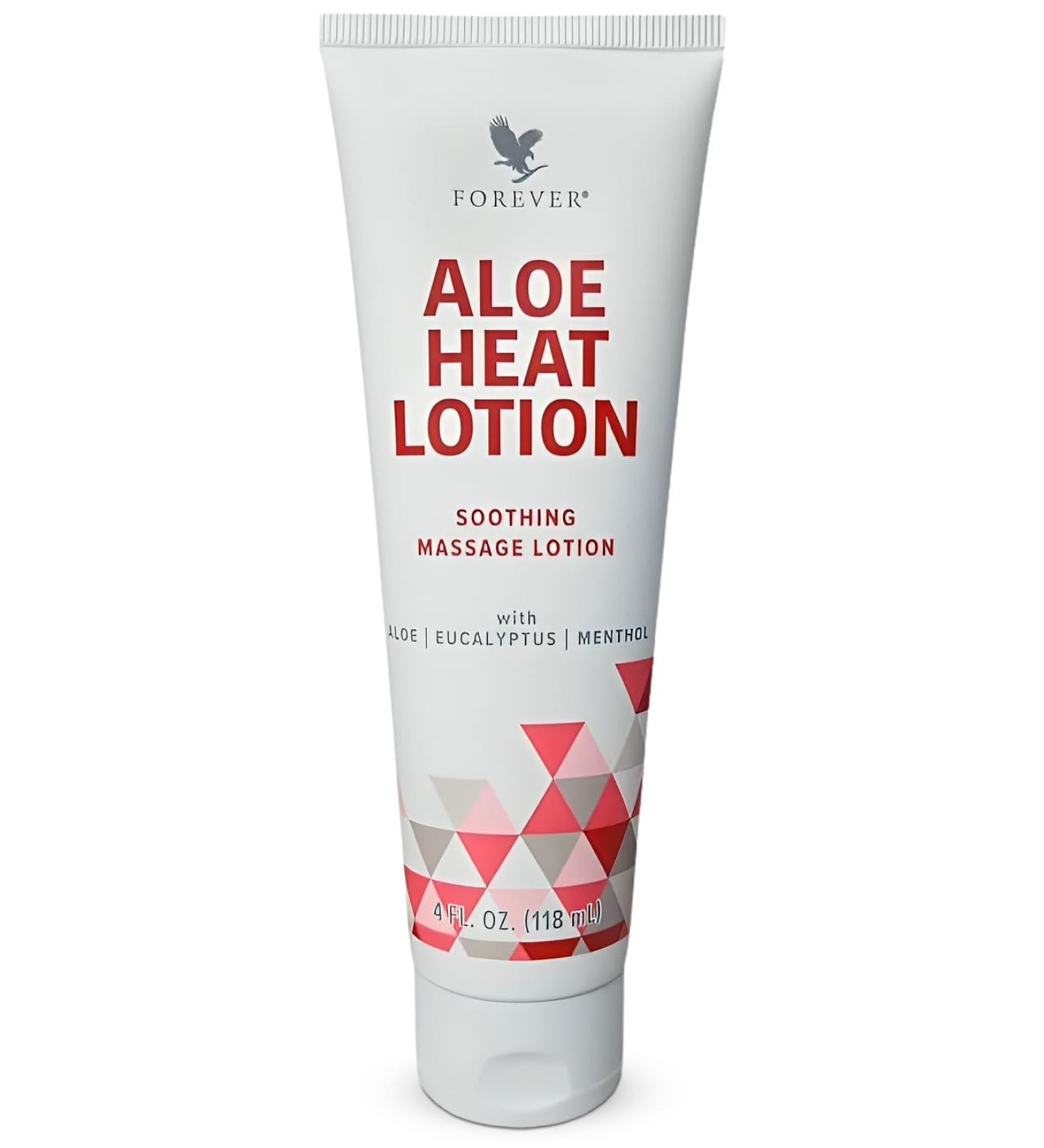 Forever Living Aloe Heat Lotion | Menthol & Eucalyptus | Vegan Skin Relief | 4 fl oz - Buy Online on GoSupps.com