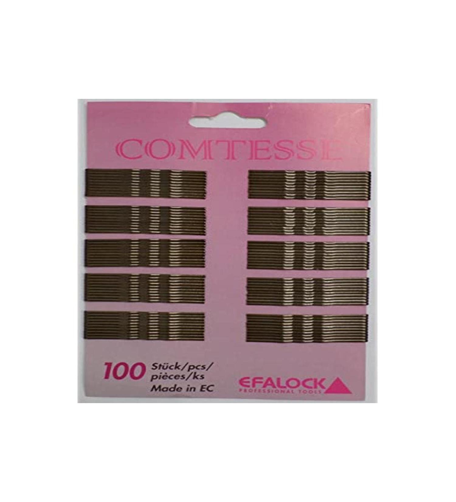 Efalock Professional Comtesse Hair Clips - Wavy Brown 5 cm 100 Pieces - International Shipping Available - Buy Online on GoSupps.com