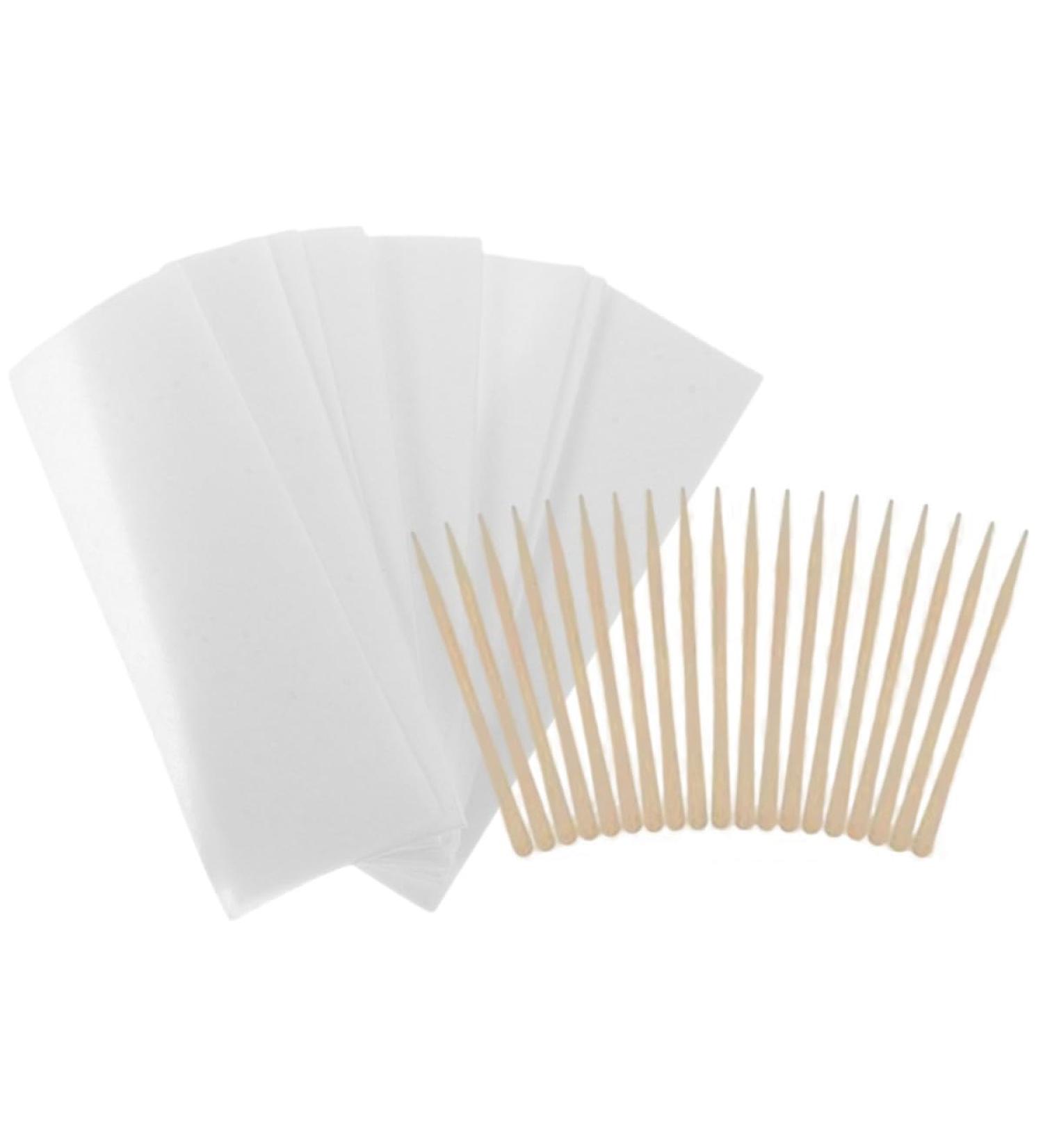 GLEAVI Lot de 200 Set de Bandes de Cire D pilatoires Jetables 88 Mm avec 100 B tonnets en Bois Non Tiss pour pilation Visage Bras et Jambes Hygi ne Optimale pilation Femme - Buy Online on GoSupps.com