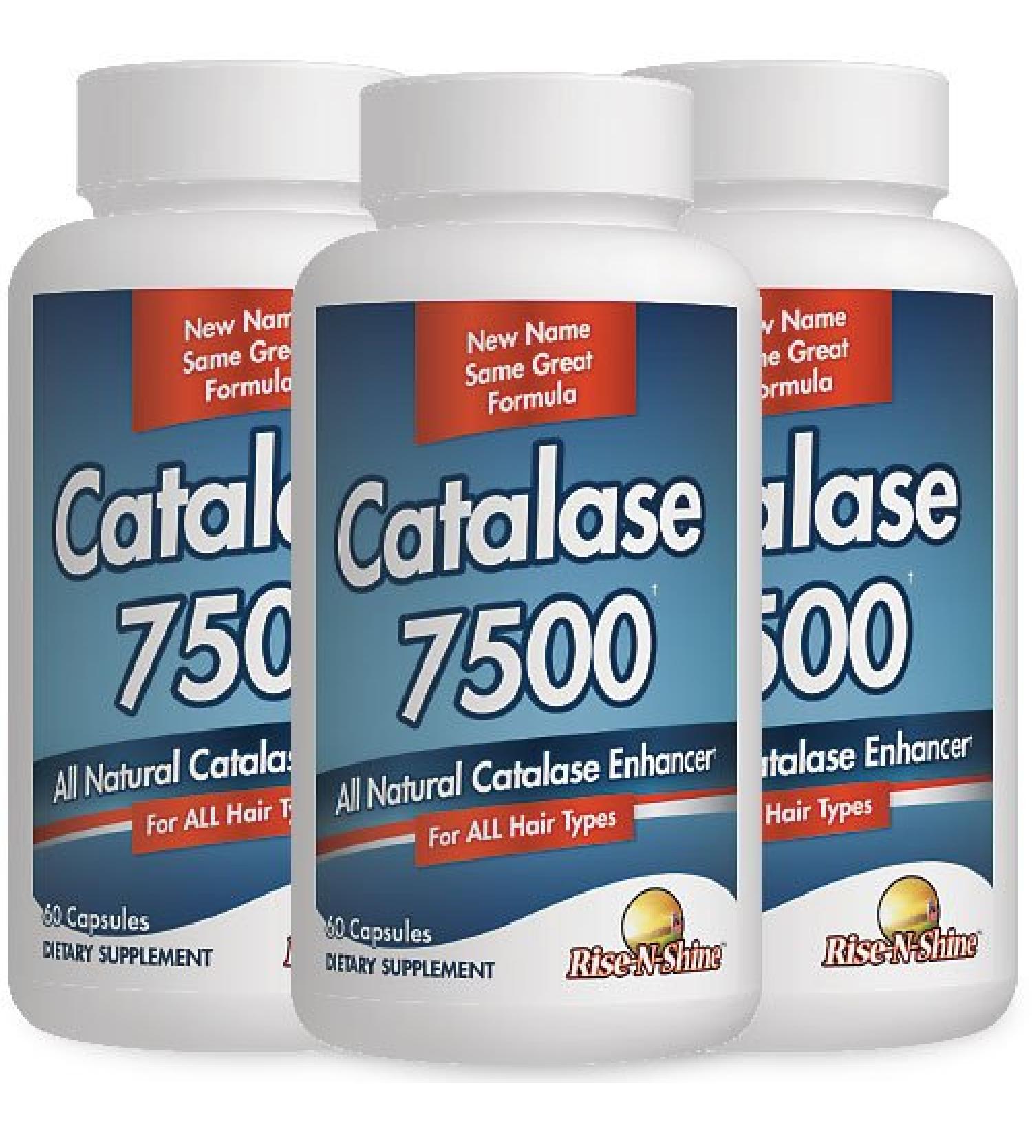 Rise-N-Shine Catalase Supplement 7500 with Saw Palmetto Biotin Fo-Ti PABA - Hair Supplements for Strong Hair - 180 Capsules - Pack of 3 (90-Day Supply) 3 Month Supply - Buy Online on GoSupps.com