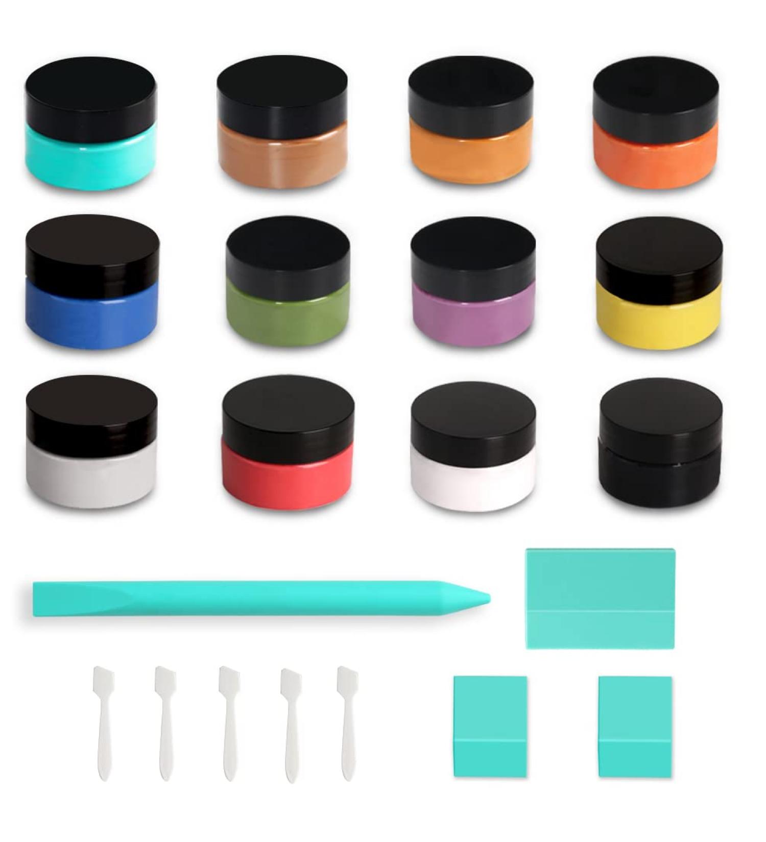 Longan Craft Chalk Paste Paint Set - 12 Colors with 4 Squeegees & 5 Stir Sticks - Screen Printing Ink Reusable Kit for Chalkboard, Wood, Fabric - Silk Screen Stencils Transfer Paint - Buy Online on GoSupps.com