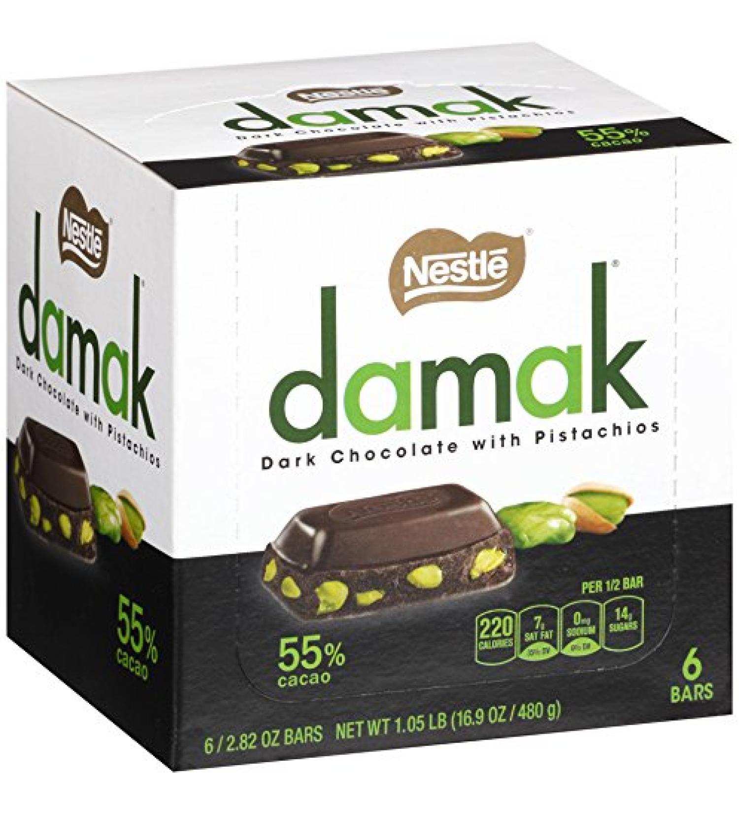 Nestle Damak Dark Chocolate with Pistachios 2.82 Ounce (6 Bars) - Buy Online on GoSupps.com