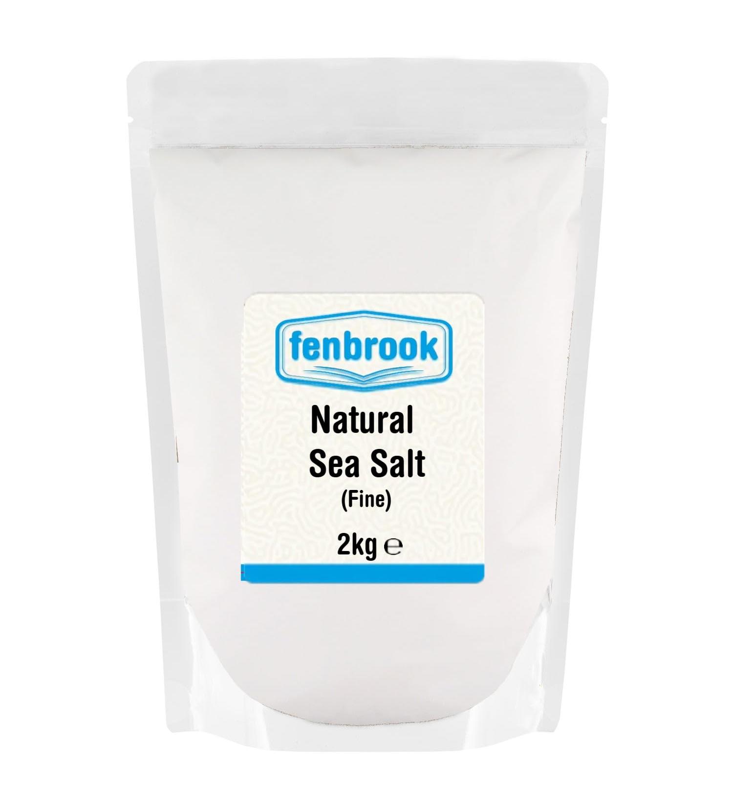 Natural Sea Salt (Fine) - Unrefined No Additives No Anti Caking Agents 2kg by Fenbrook