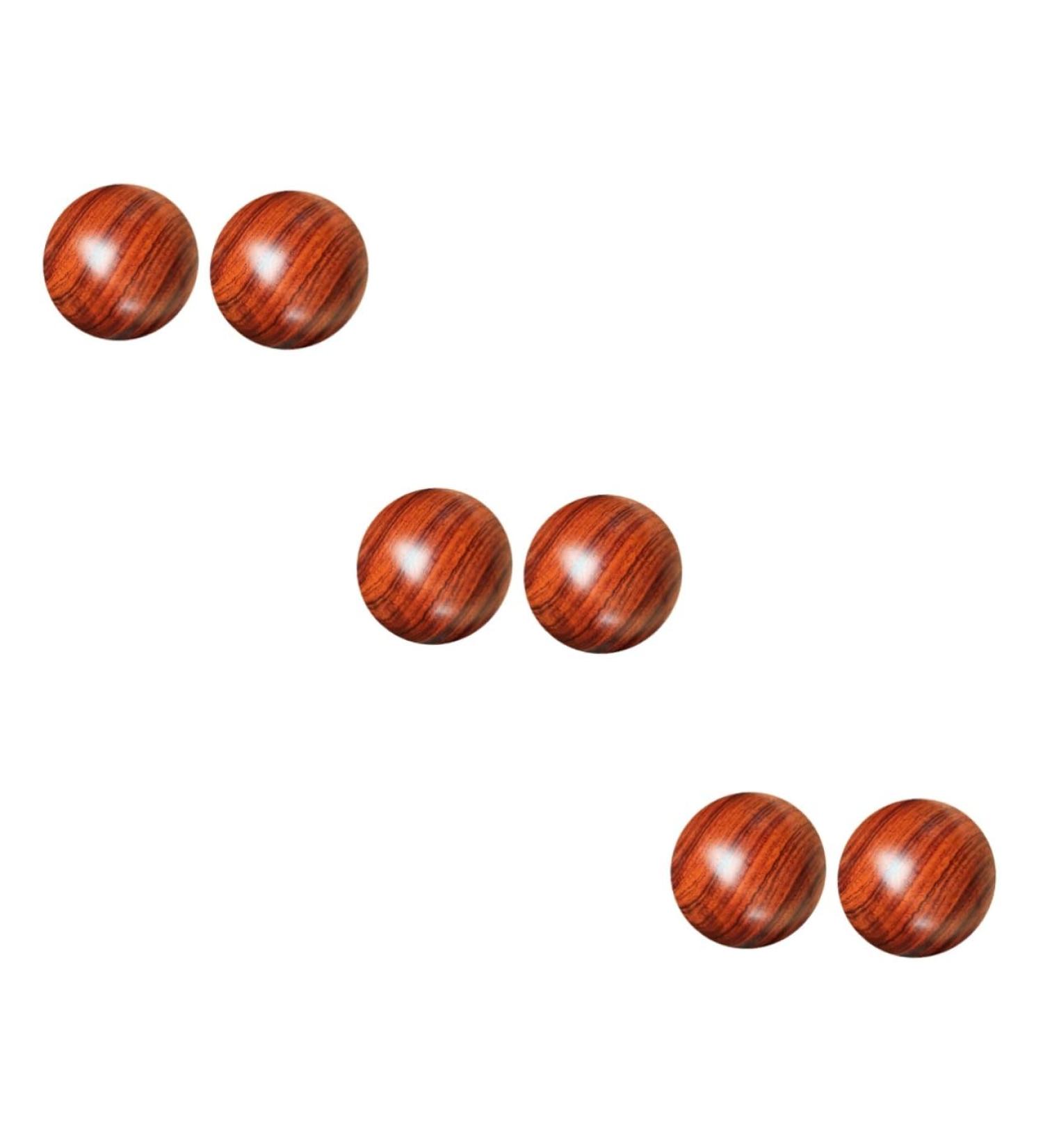 TOVINANNA 6 STK Solid Wood Massage Balls - Fitness & Stress Relief for Hands Feet & Muscles | Roller Ball Therapy - Buy Online on GoSupps.com