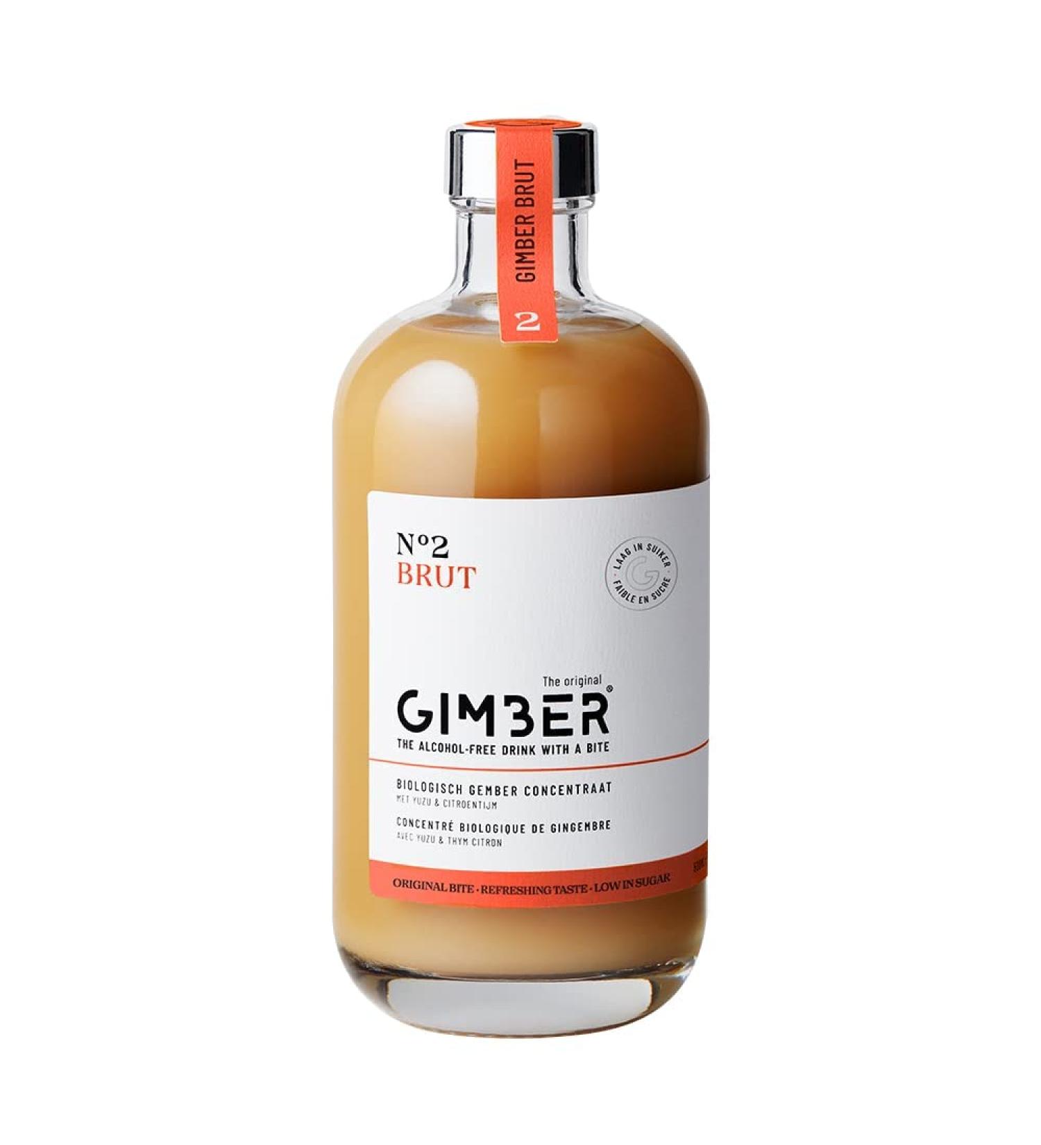 Gimber Biological Ginger Center 500ml - Organic Ginger Drink with Yuzu & Lemon | Low Sugar Novel-Free Recipe | International Shipping - Buy Online on GoSupps.com