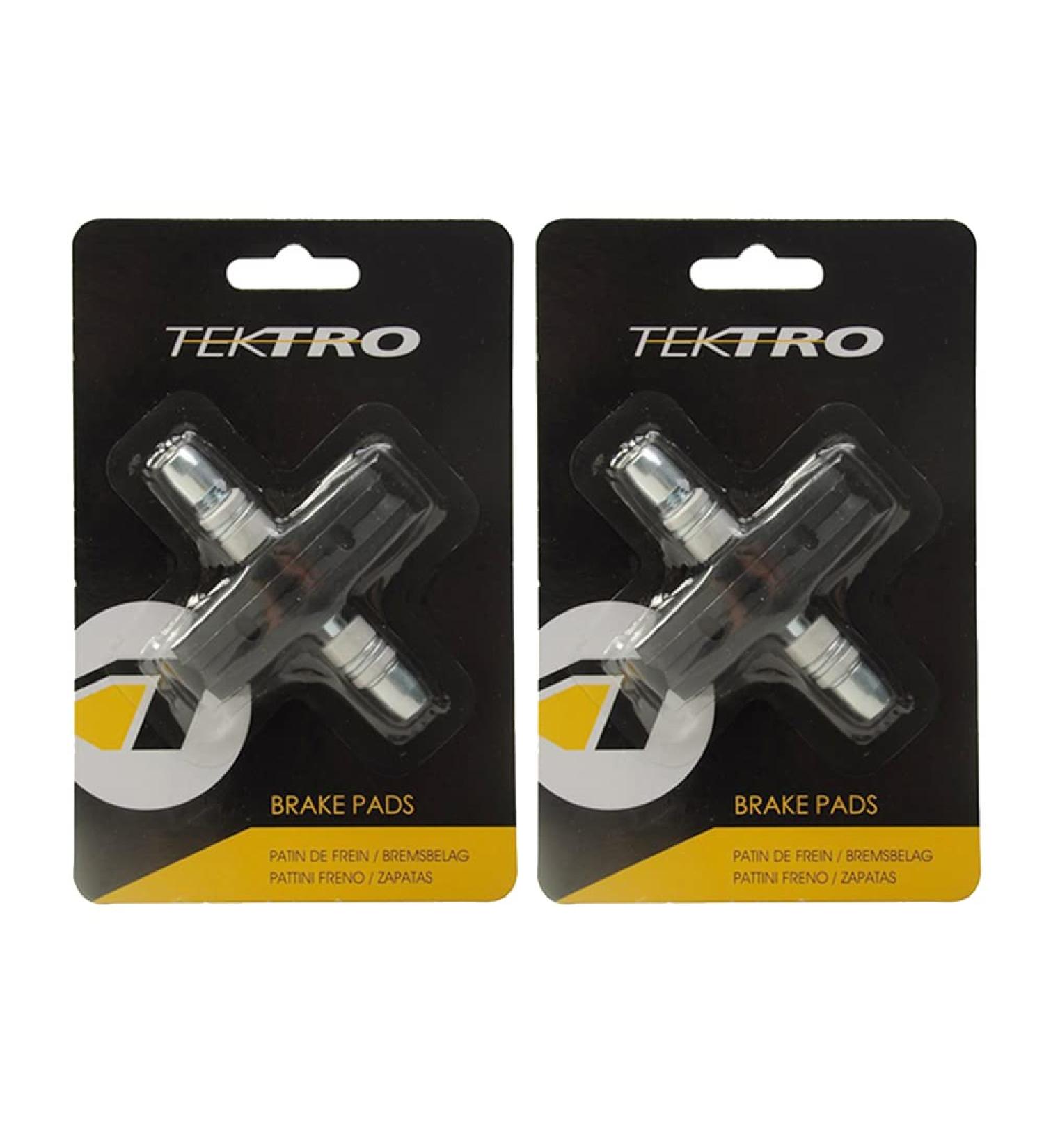 2 Pairs Tektro V-Brake Pads 63mm with Hex Nuts and Spacers - Replacement Brake Pads for Optimal Performance - Buy Online on GoSupps.com
