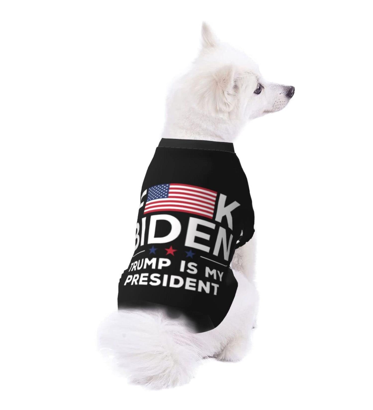 SHAMZBEST Fuck Biden America Flag Trump President Pet Costume Hoodie for Small Dogs - Buy Online on GoSupps.com