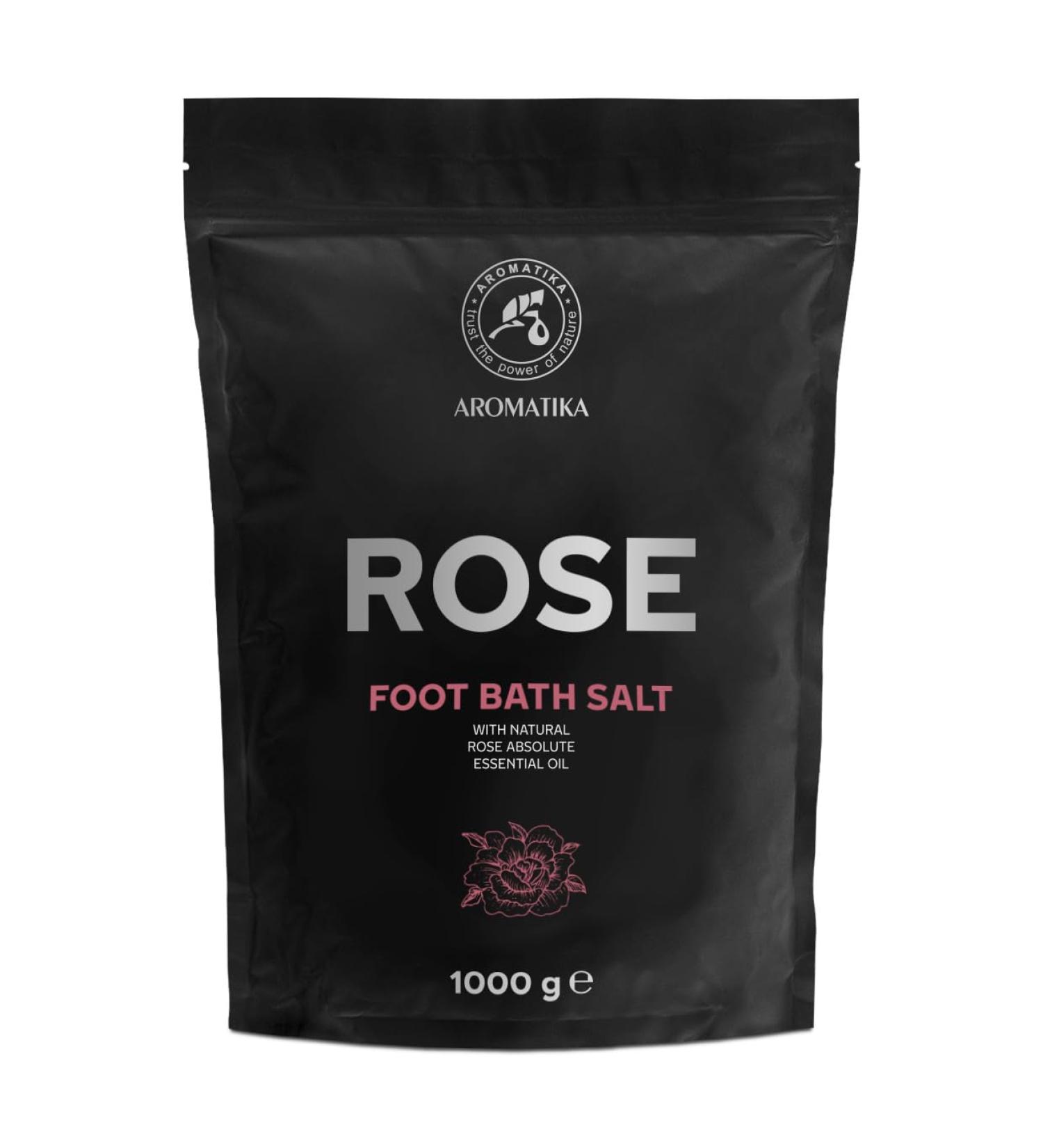 Foot Bath Salt with Sea Salt & Rose Oil - 1kg Pedicure Additive for Tired Feet - Natural Foot Care - Buy Online on GoSupps.com