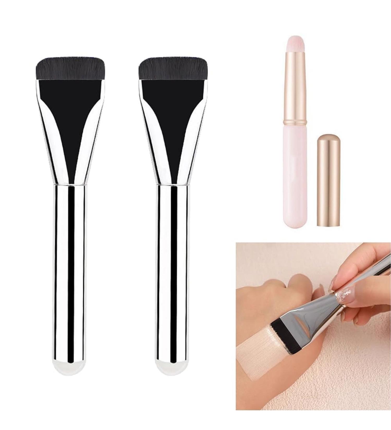 Foundation Brush Makeup Concealer Brush Lip Brush Ultra Thin Foundation Brush Flat Foundation Brush Liquid Powder Brush Make Up Brush Flat Fibre Hair Face Brush for Women and Girls - Buy Online on GoSupps.com