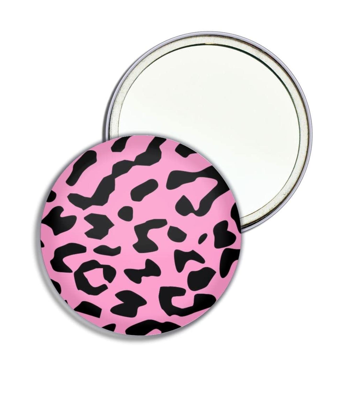 Pink Leopard Print - 77mm Round Compact Mirror - Buy Online on GoSupps.com