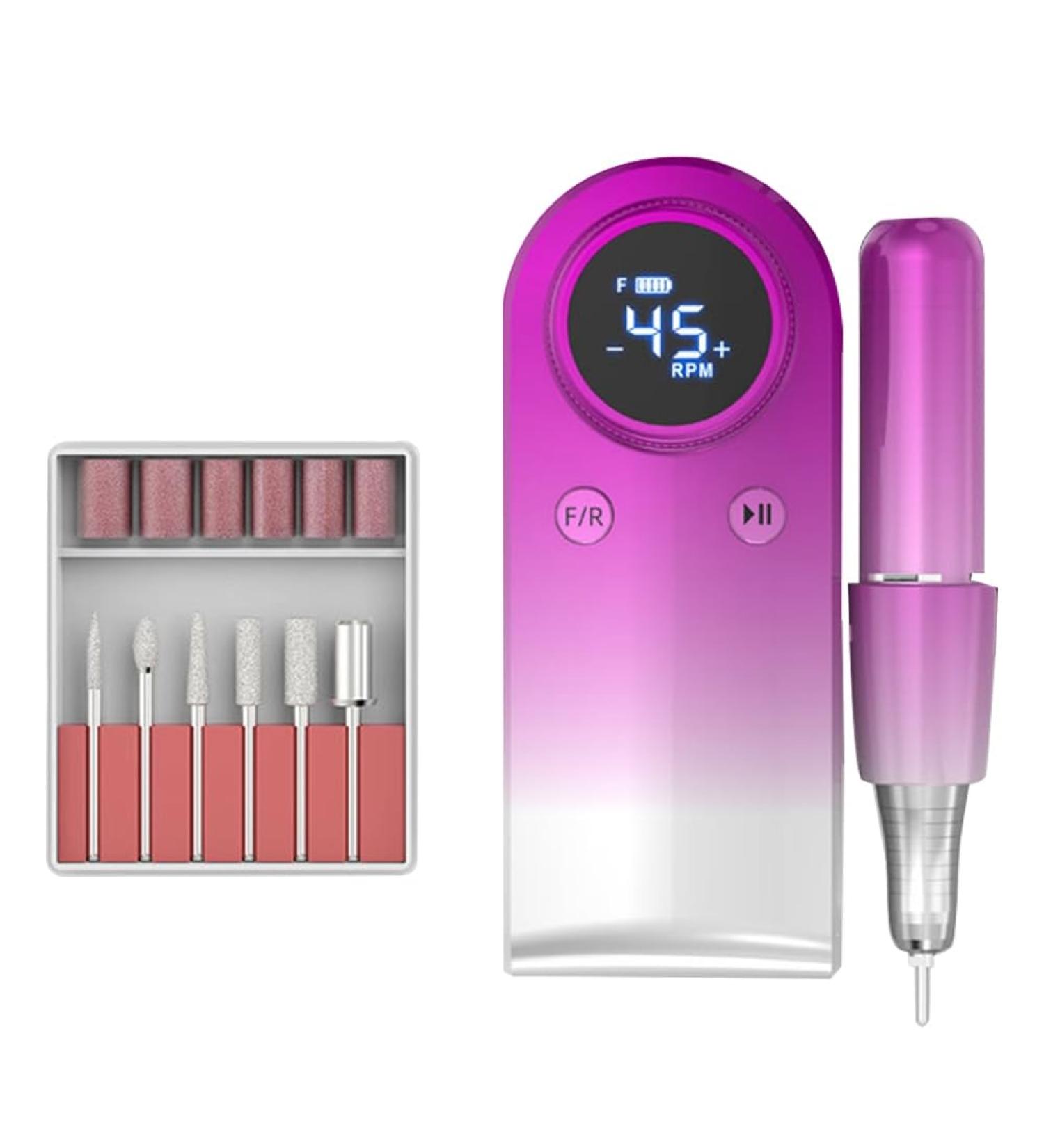 Qtynudy Electric Nail Drill for Acrylic Gel Nails Manicure Pedicure Polishing Shape Tools for Home Salon Use B - Buy Online on GoSupps.com
