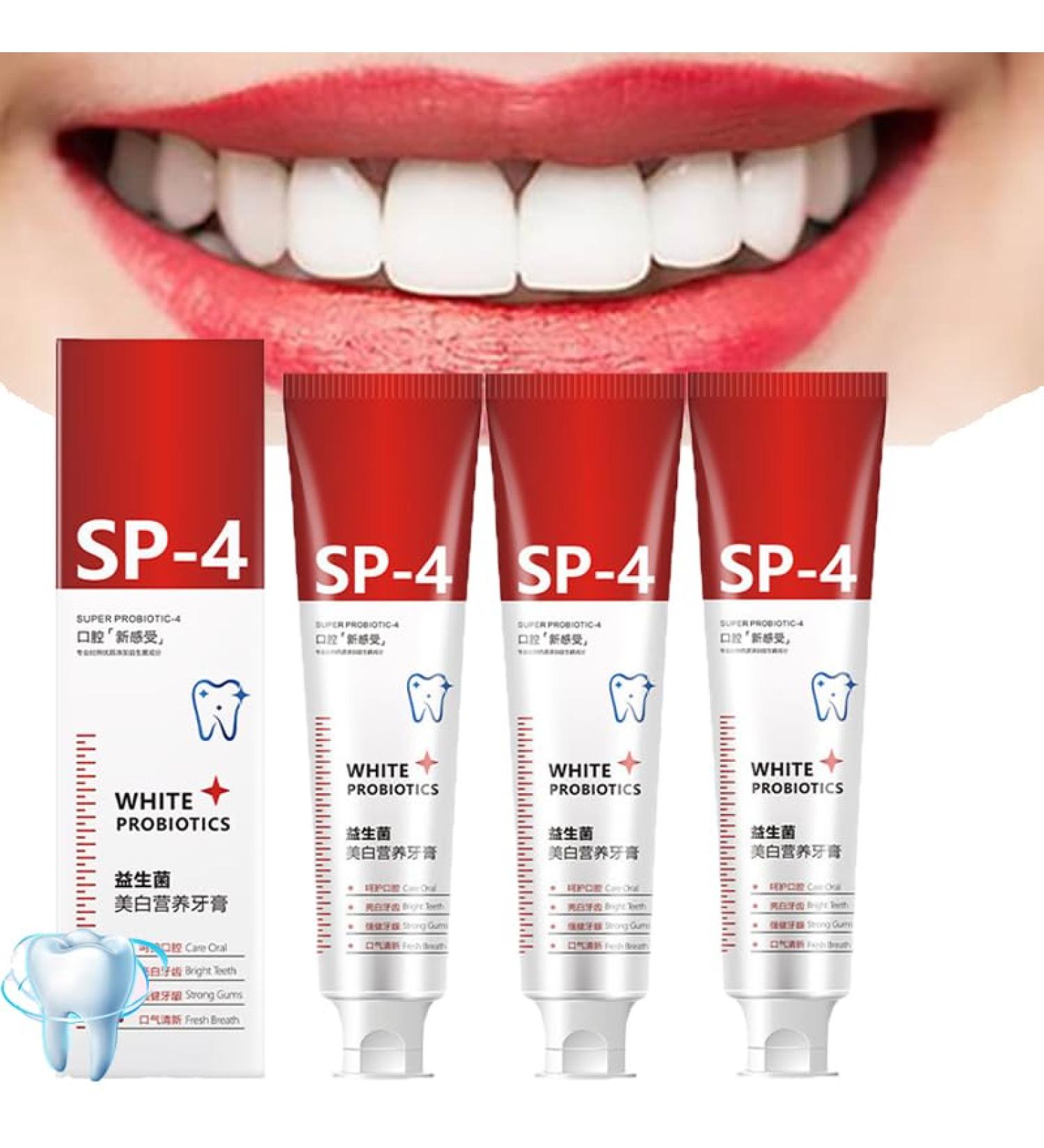 SP-4 Probiotic Toothpaste - Ultra Whitening & Fresh Breath (3PC) | Complete Oral Dental Care - Buy Online on GoSupps.com