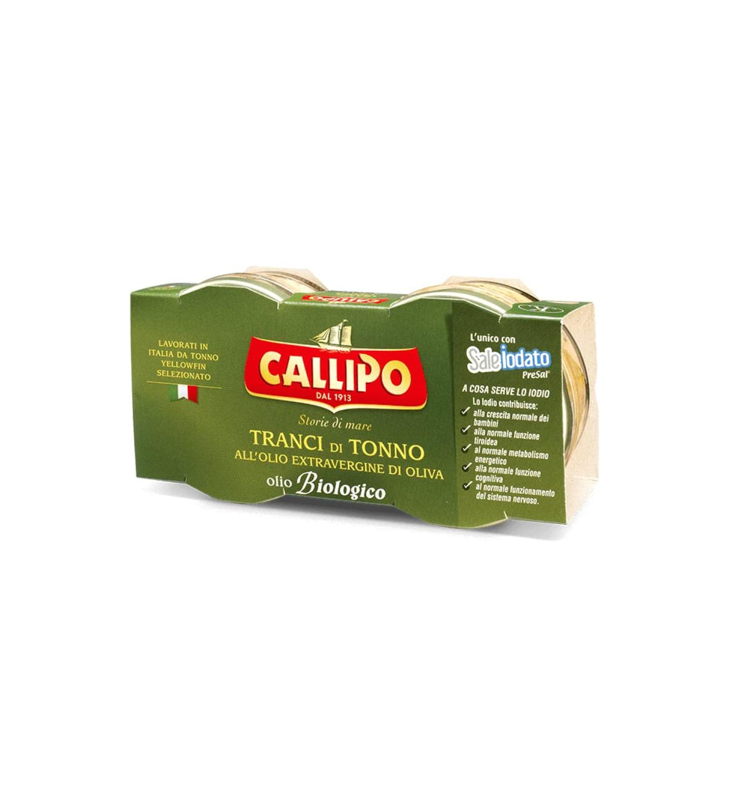 Italian Gourmet ER Callipo Tranci di Tonno tuna slices in virgin olive oil extra organic tuna 2 x 80g - Buy Online on GoSupps.com