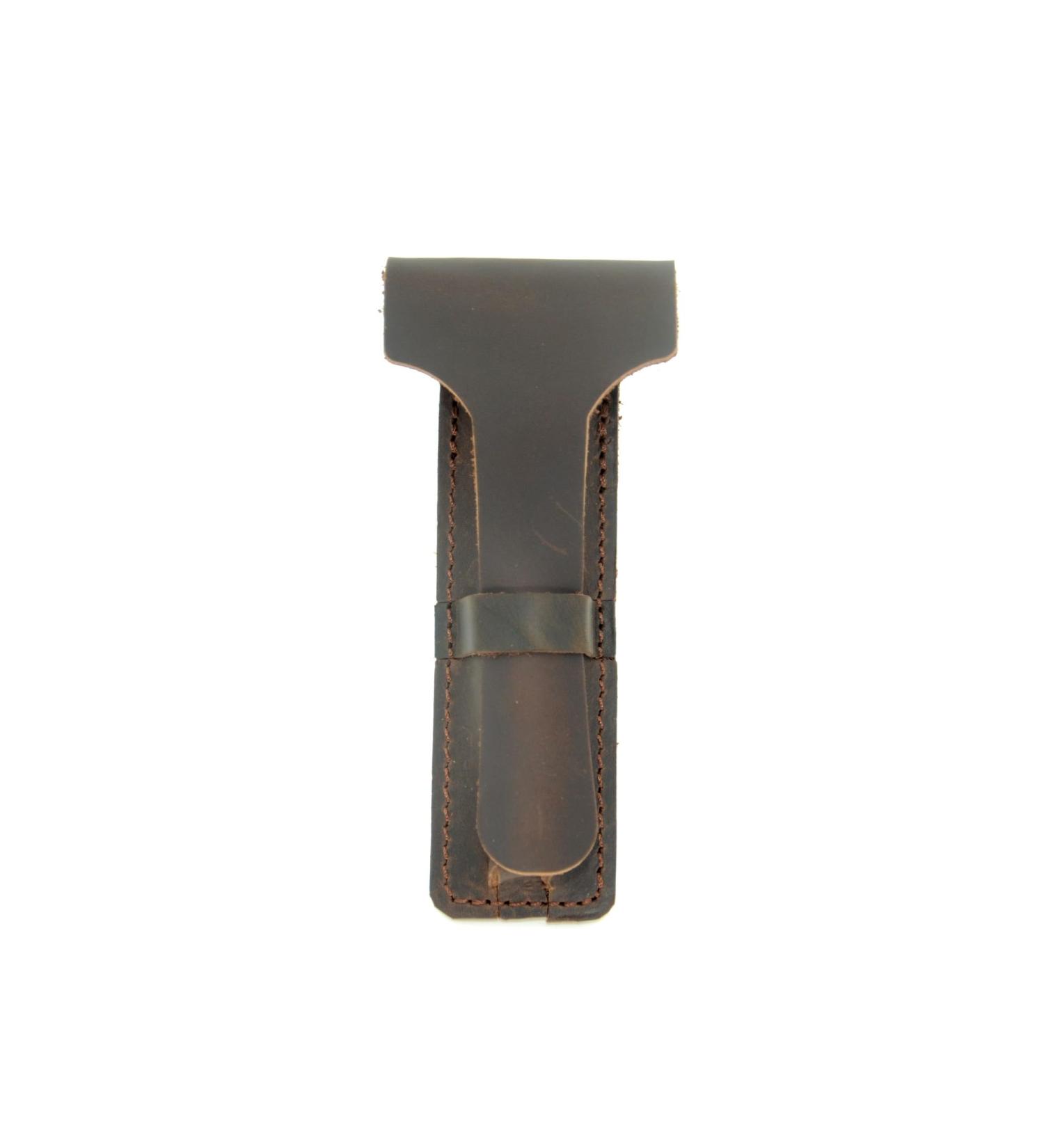 JJNUSA Handmade Leather Travel Bag for Double-Cut Razors | Old Fashioned Shaving Accessories for Men - Brown Razor Plane Case - Buy Online on GoSupps.com