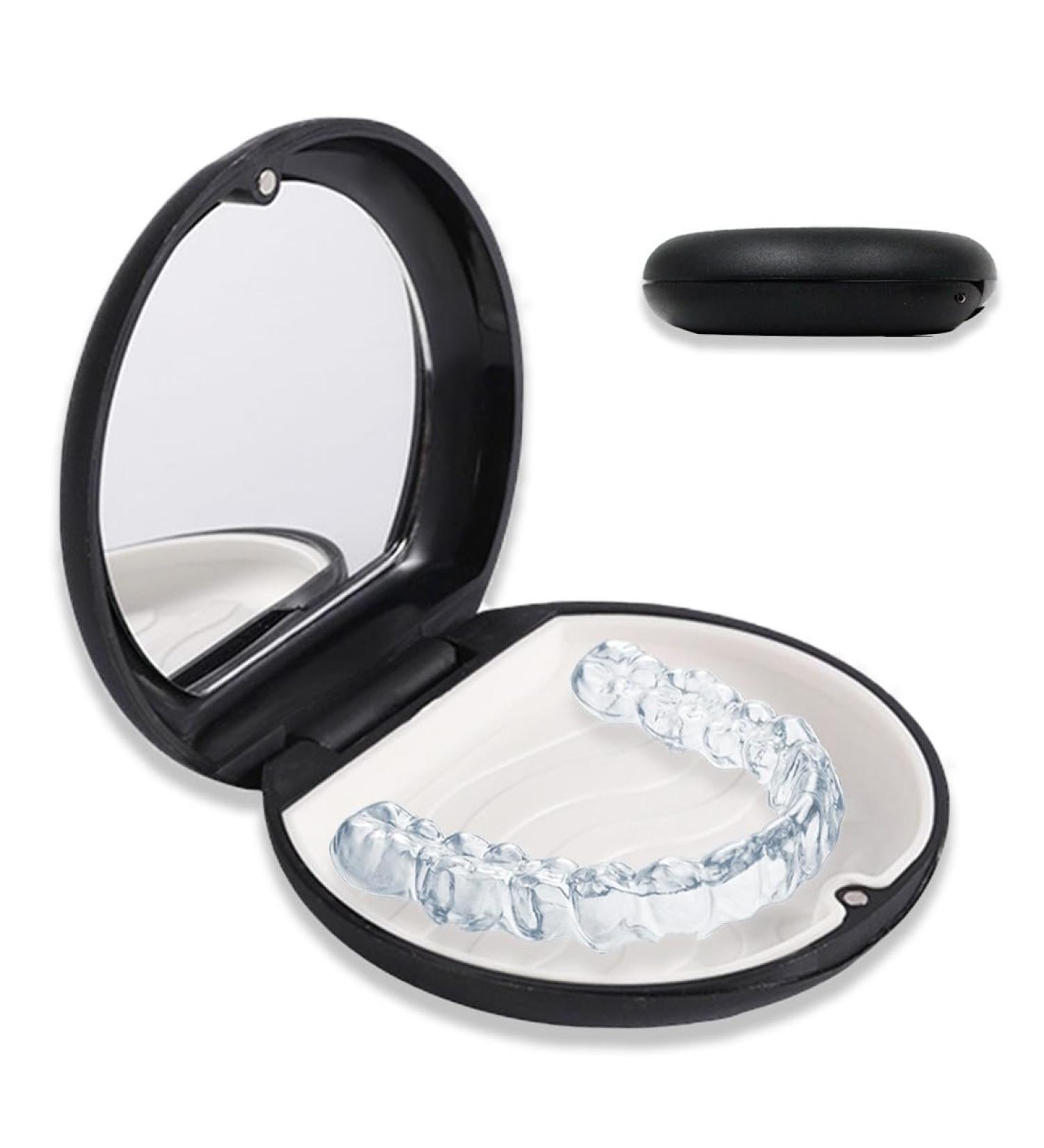 Buy Lsojfe Braces Dinner Bite Can - Denture Container & Mirror Holder Box for Prosthesis Care - Buy Online on GoSupps.com