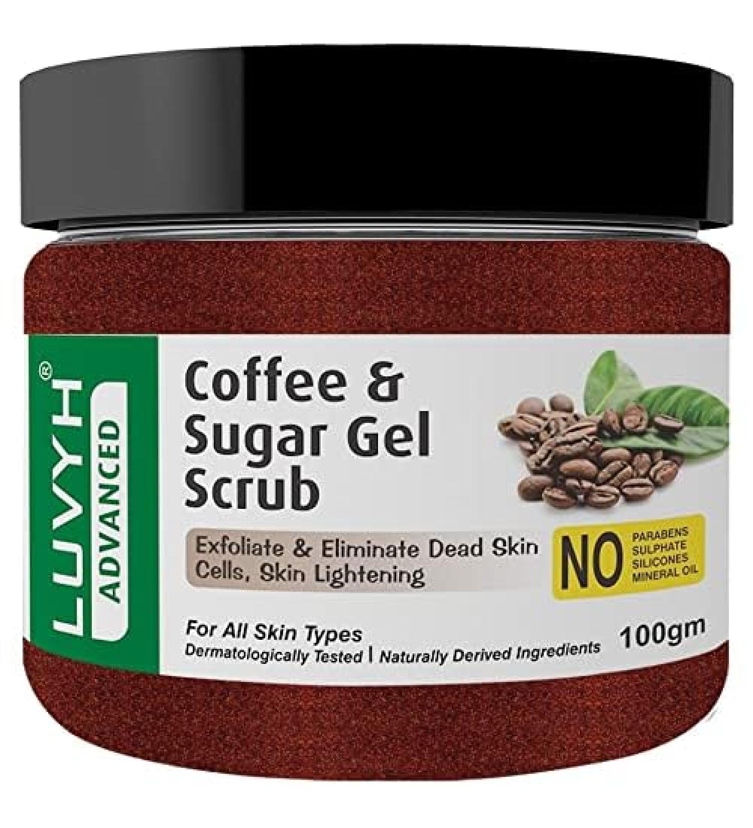 100% Natural & Vegan Face Scrub for Men & Women - Reduces Tan Blackheads & Dirt for Smooth Skin (100gm Coffee - Buy Online on GoSupps.com