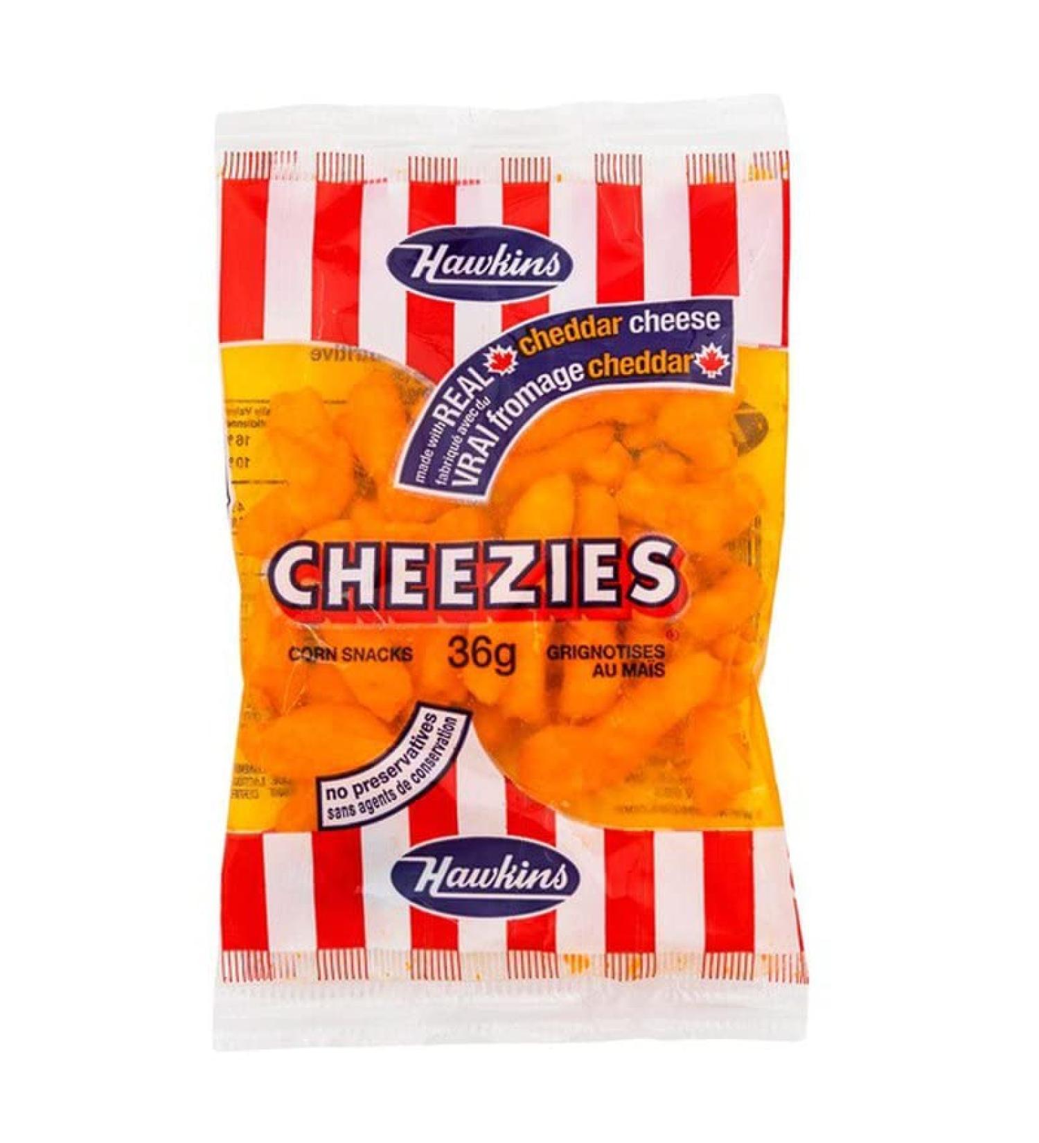 Hawkins Cheezies Cheddar Cheese 36 g Bags  - Box of 36