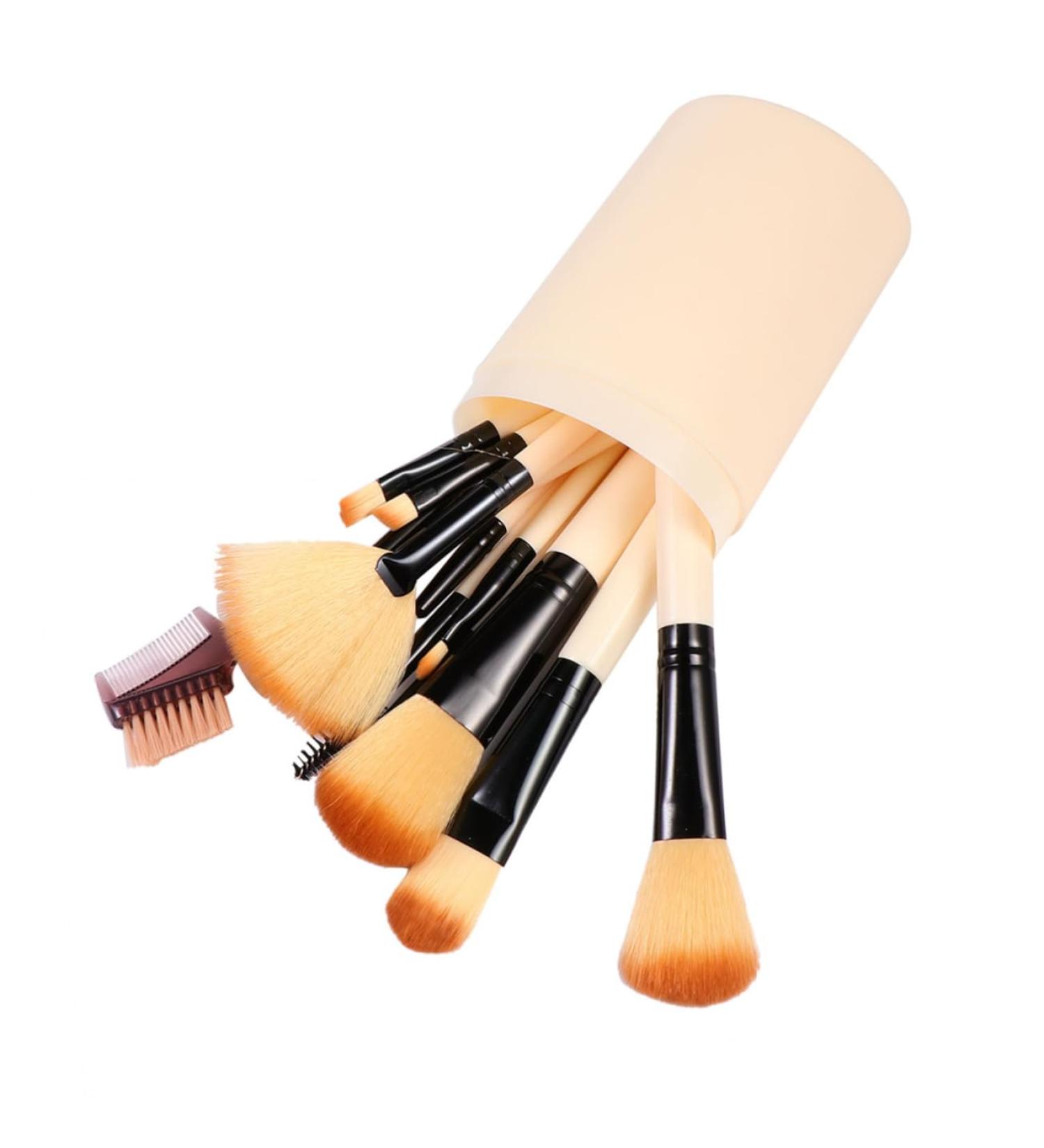 Set of 12 make-up make-up mixing eyebrow brush eyeshadow brush mixing brush kit make-up brush kit powder brush face make-up brush flour - Buy Online on GoSupps.com