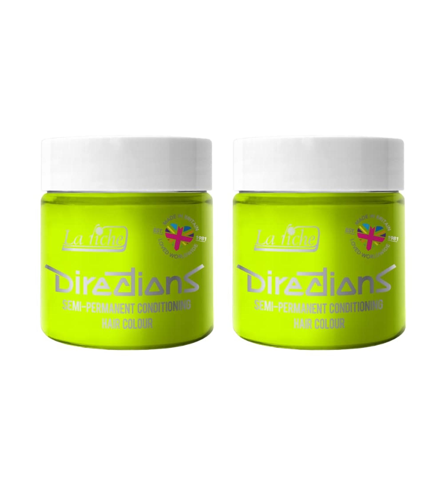 La Riche Directions Semi-Permanent Hair Color 100 ml Jar 2-Pack (Fluorescent Lime) Fluorescent Lime 100 ml (2-Pack)