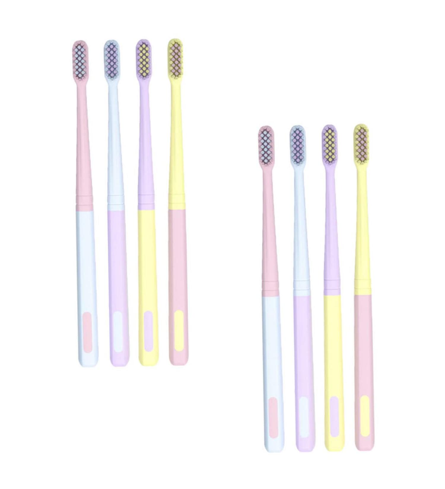 Minkissy 8pcs Ice Cream Toothbrush Set - Light Green Lampshades for Home & Travel | Perfect for Pregnant Women | Stylish Plastic Toothbrushes - Buy Online on GoSupps.com