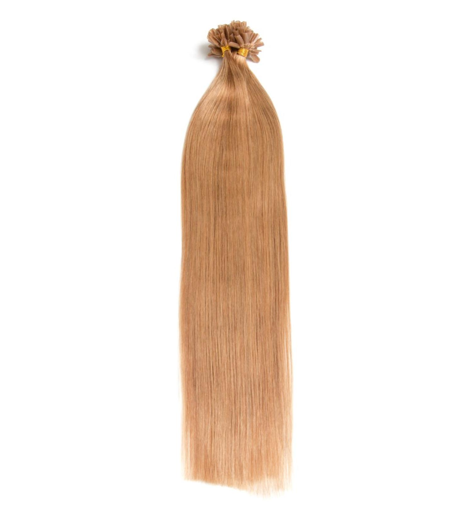 Buy 25x 1.0g Indian Remy Hair Extensions - U-Tip Keratin Bond 45cm #18 Dark Blonde - 100% Real Human Hair - Buy Online on GoSupps.com