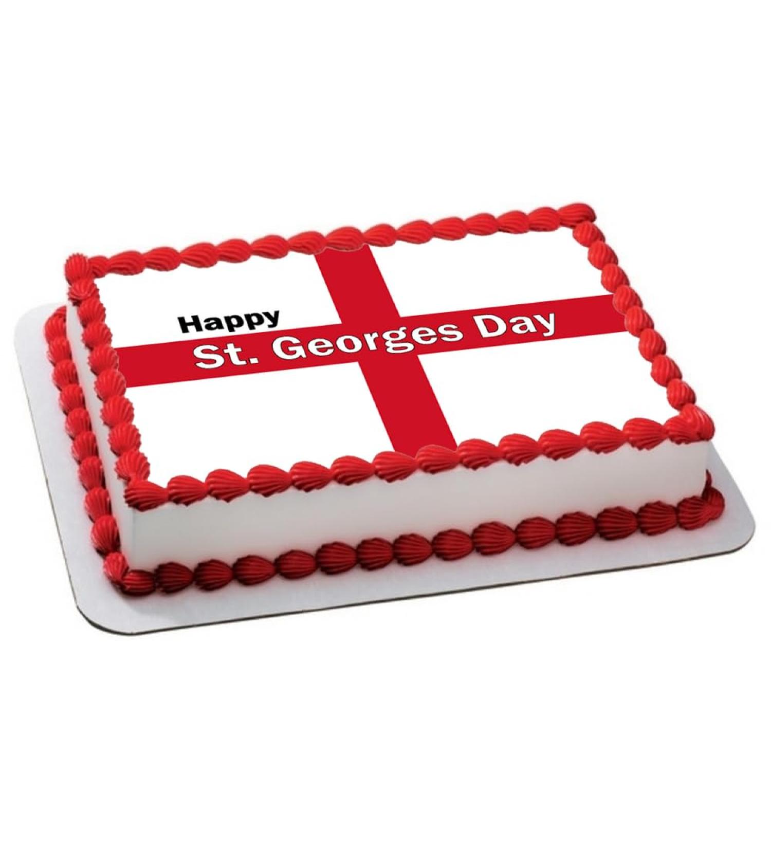 ENGLAND ST GEORGES DAY ENGLISH FLAG A4 PREMIUM Edible RICE WAFER Cake Topper D2